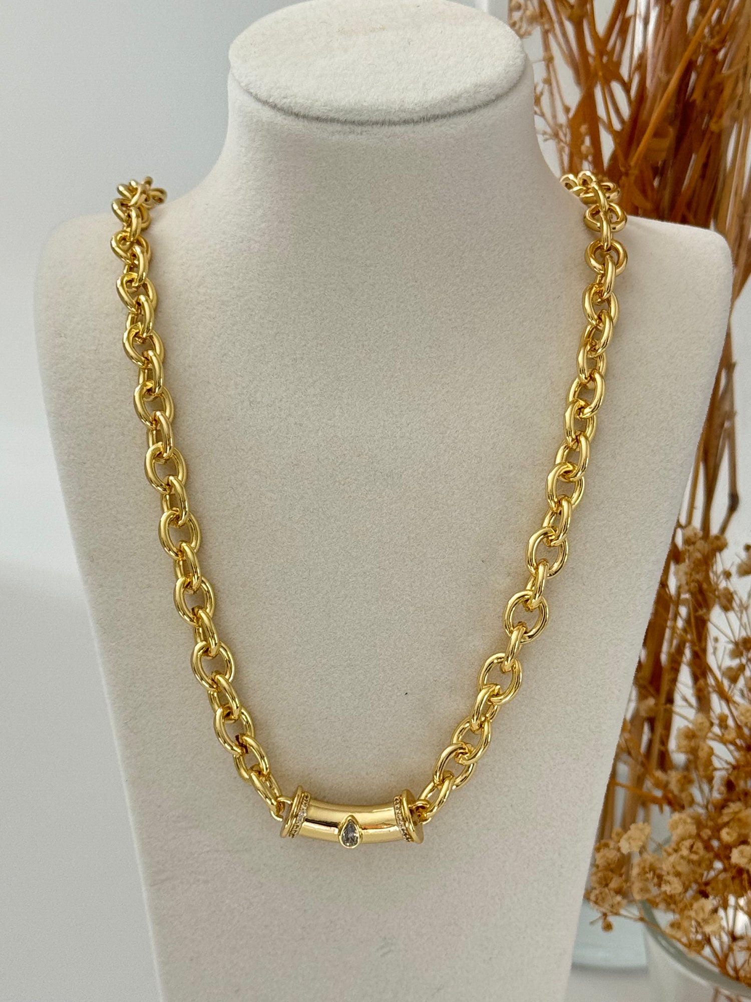 OMİA GOLD KALIN ZİNCİR KOLYE