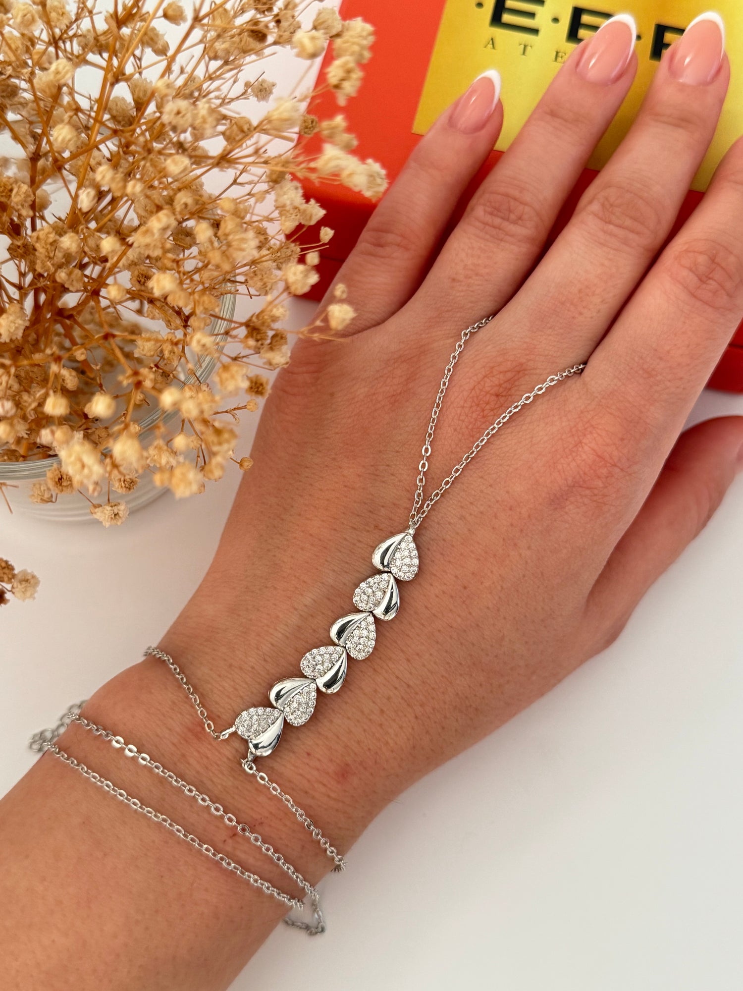 İTHAL KALP DETAYLI SİLVER ŞAHMERAN