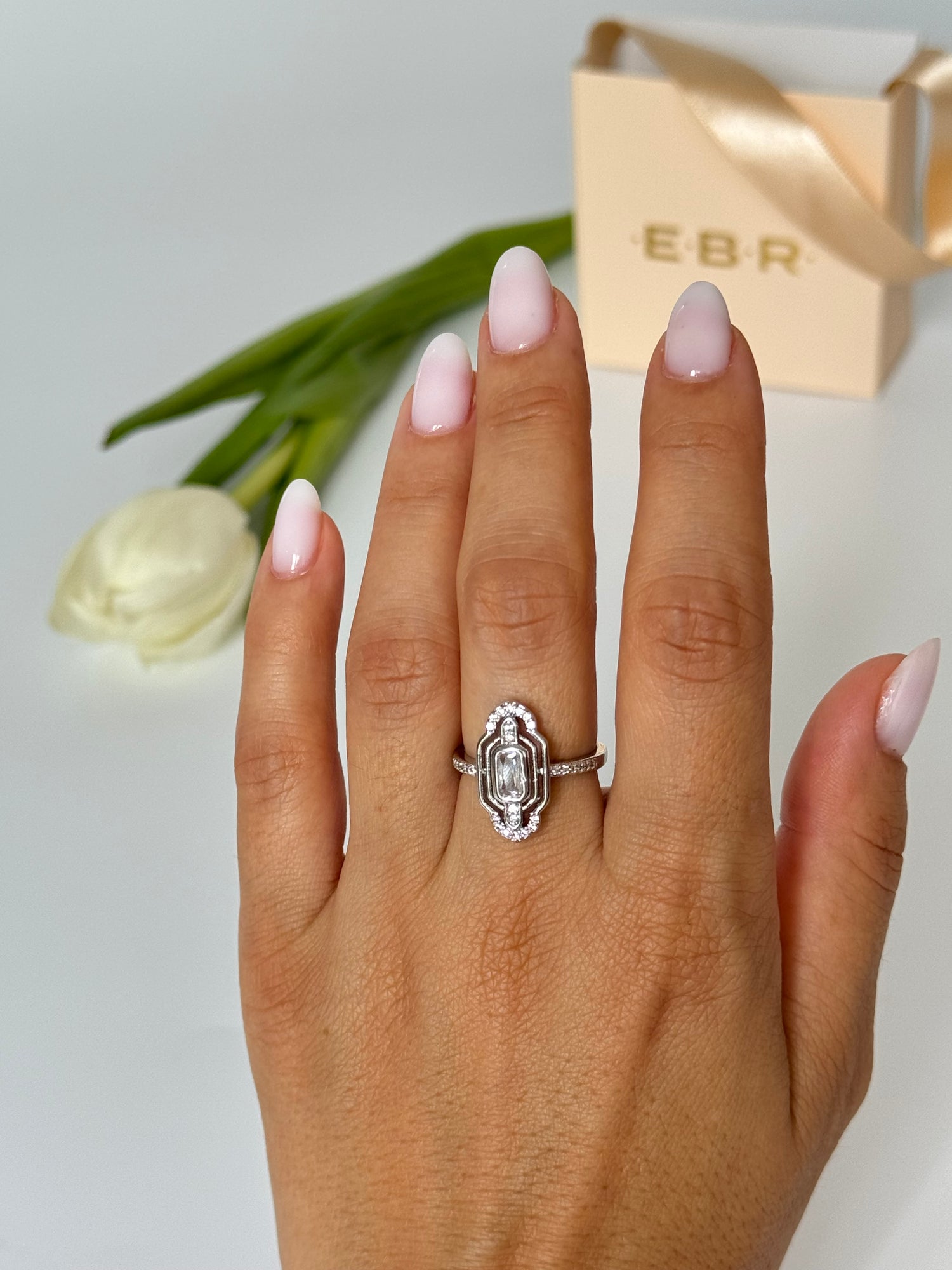 İTHAL TAŞLI VİNTAGE SİLVER YÜZÜK