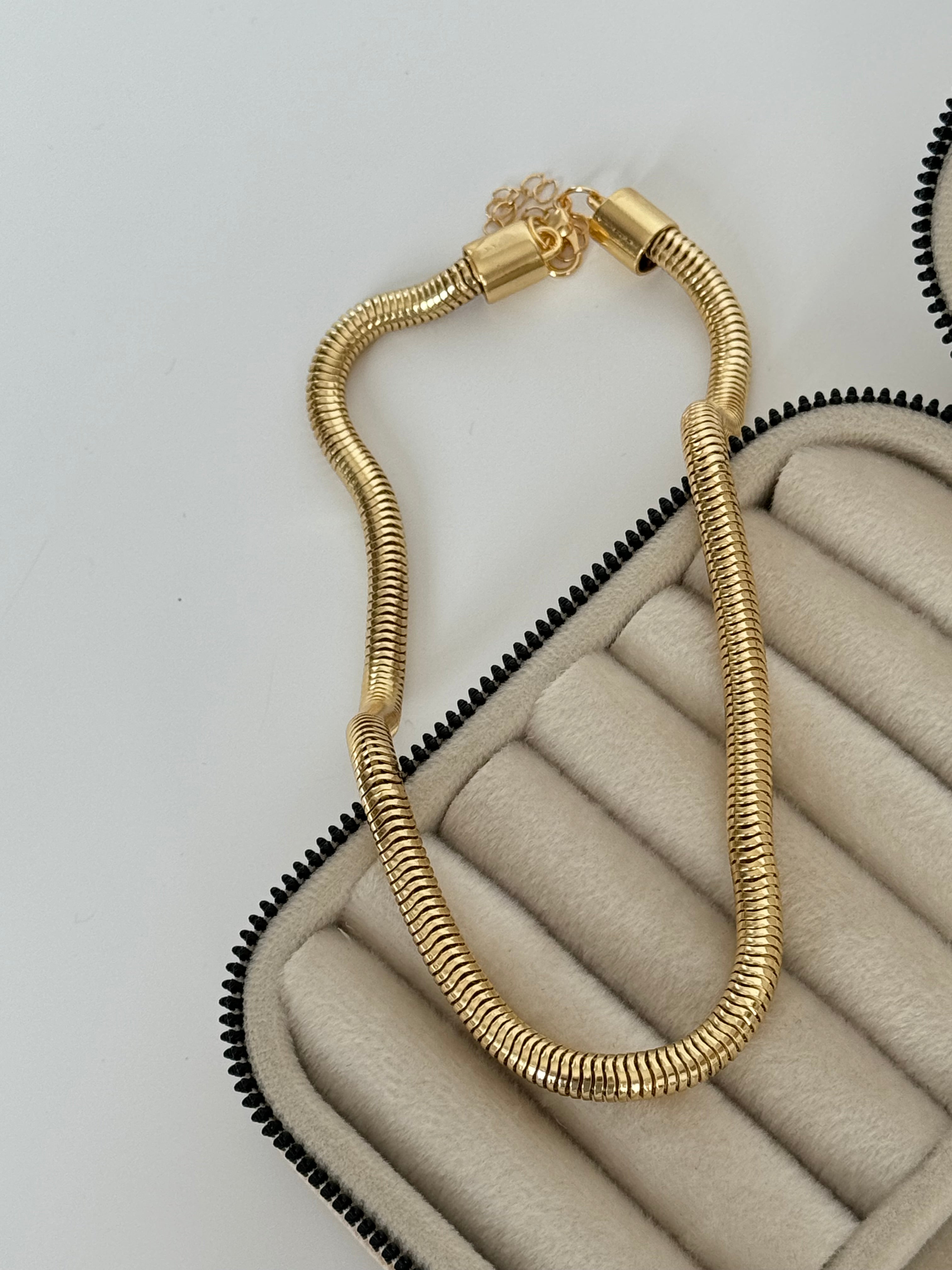 İTHAL KALIN HASIR MODEL GOLD KOLYE