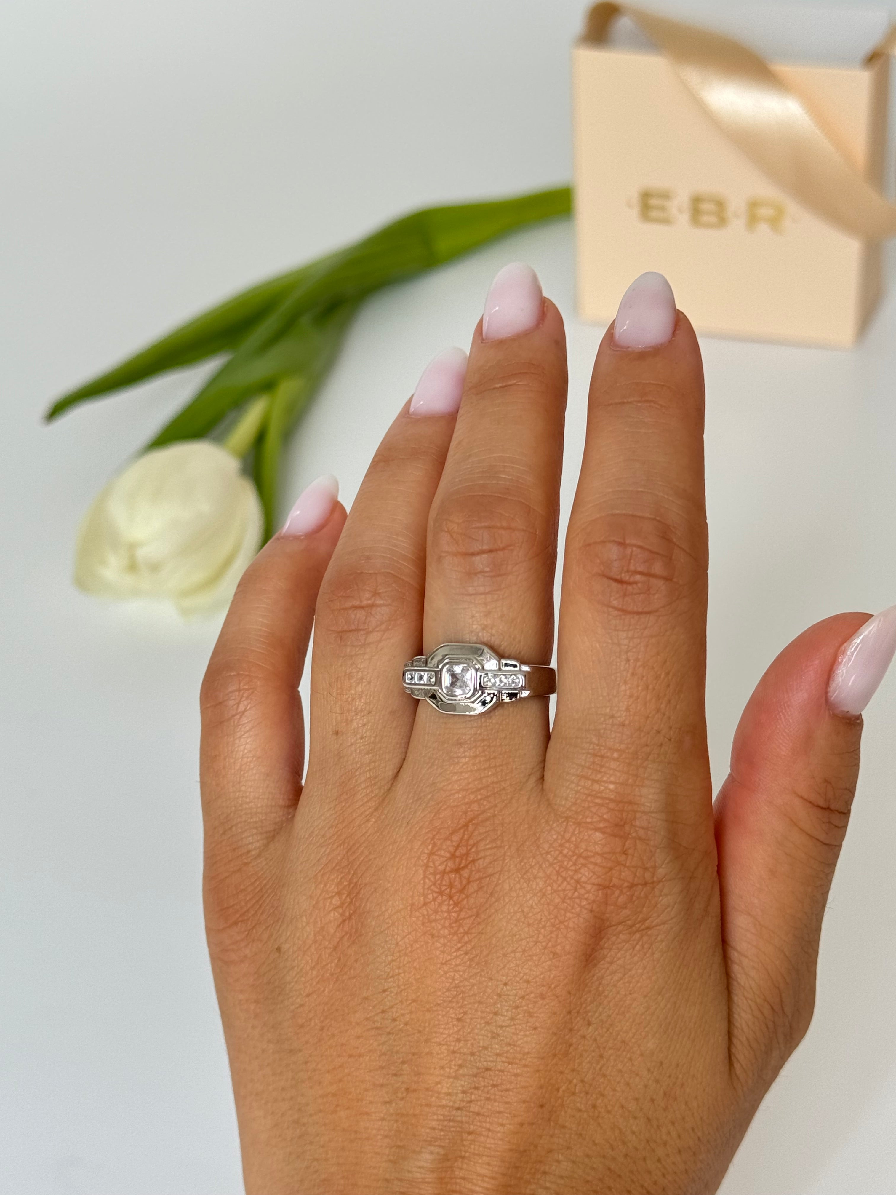 İTHAL TAŞLI VİNTAGE SİLVER AYARLANABİLİR YÜZÜK