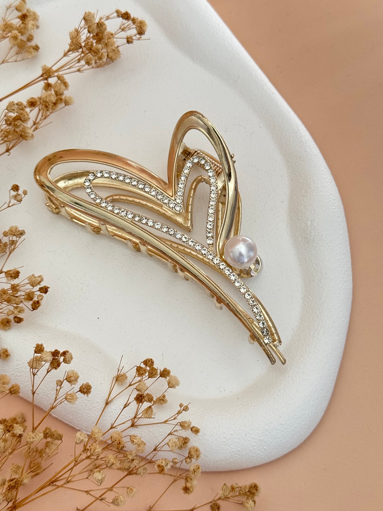 İTHAL KALP DETAYLI GOLD METAL MANDAL TOKA