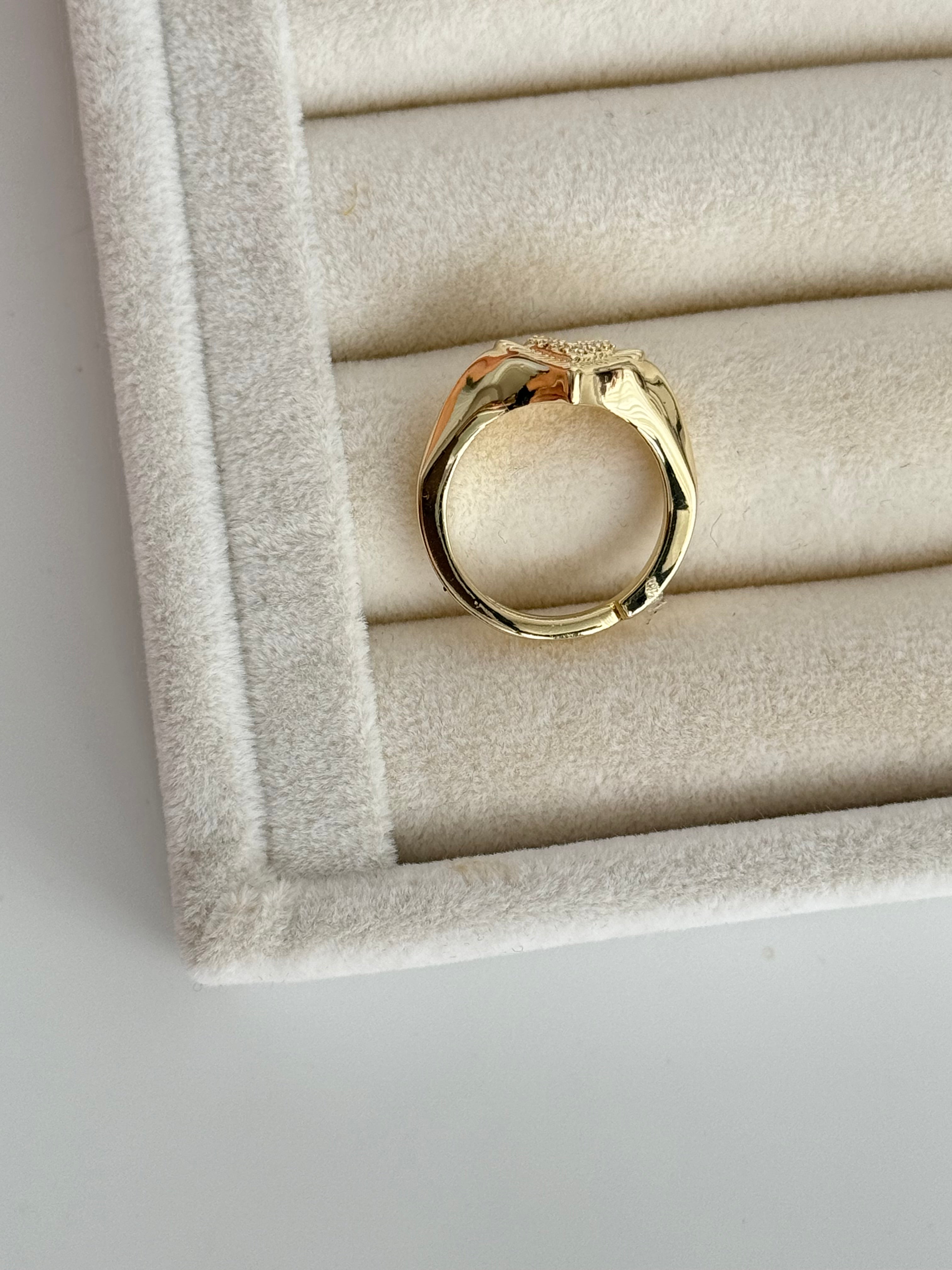 İTHAL KALP DETAYLI AYARLANABİLİR GOLD YÜZÜK