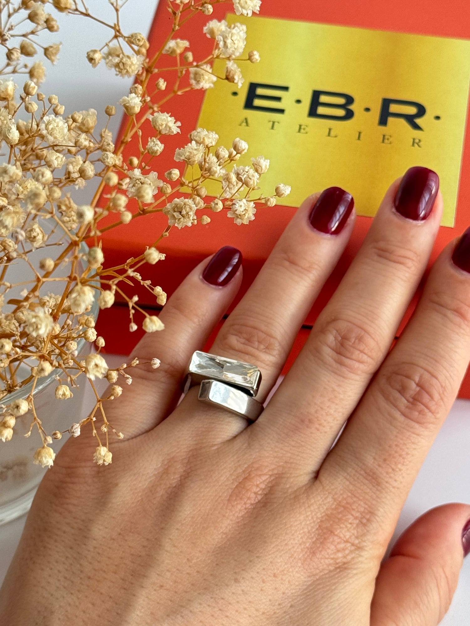 İTHAL TAŞLI SİLVER AYARLANABİLİR YÜZÜK