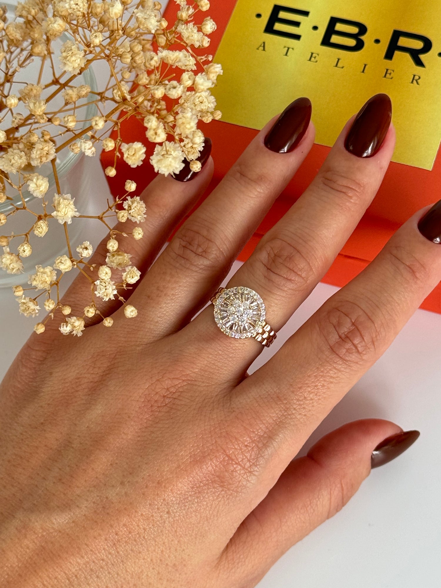 İTHAL TAŞ DETAYLI AYARLANABİLİR GOLD YÜZÜK