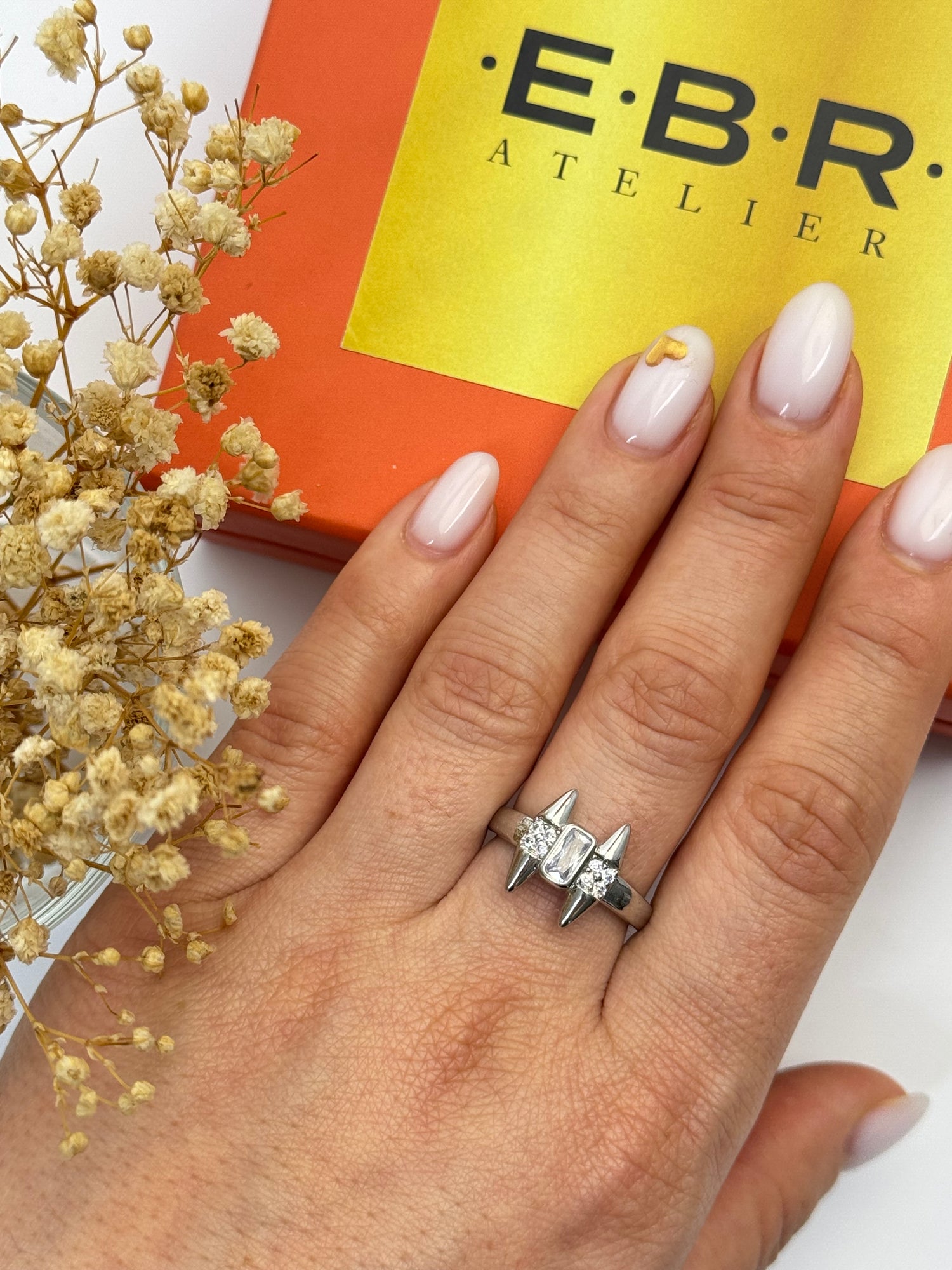 İTHAL TAŞLI SİLVER AYARLANABİLİR YÜZÜK