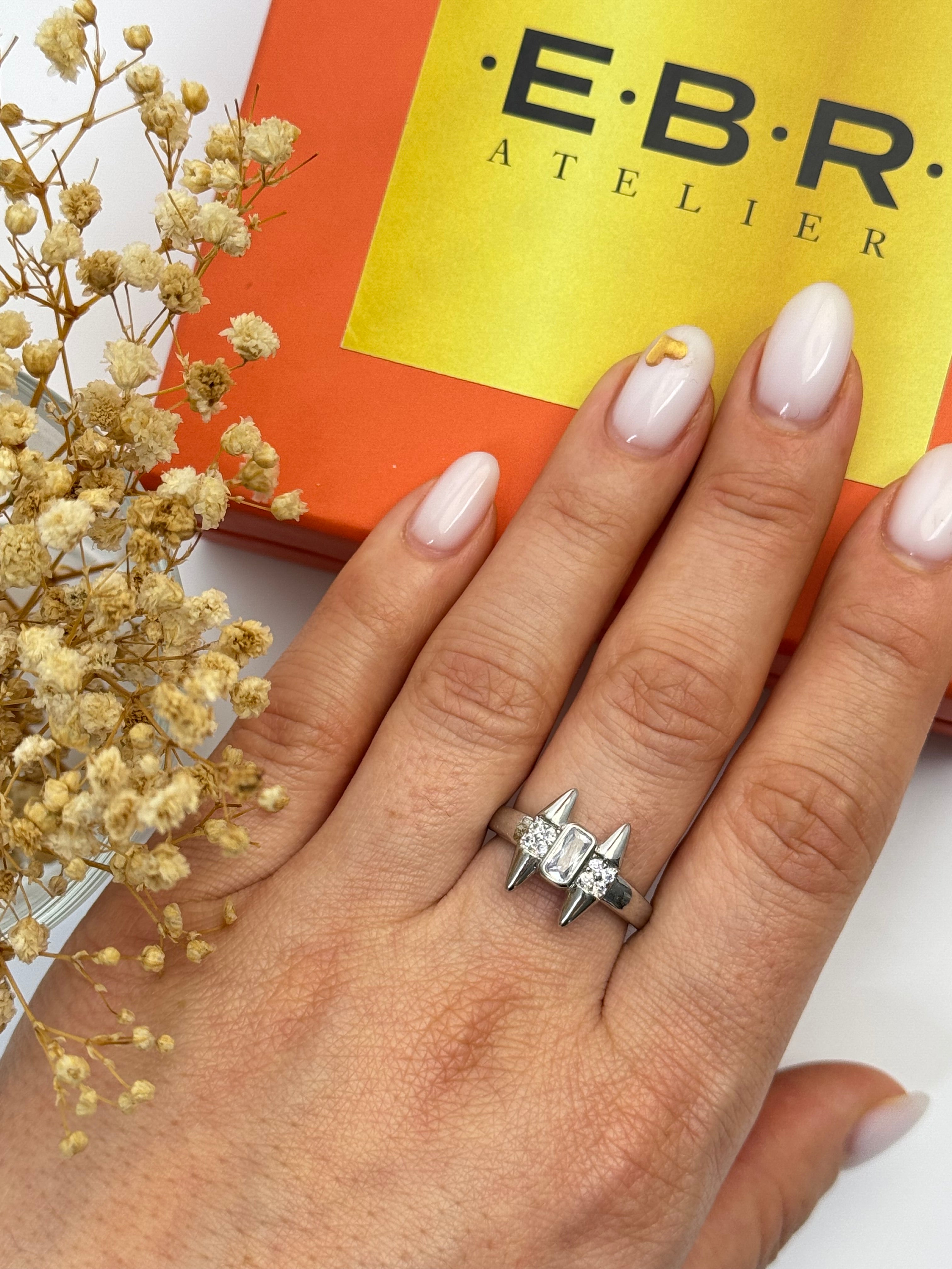 İTHAL TAŞLI SİLVER AYARLANABİLİR YÜZÜK