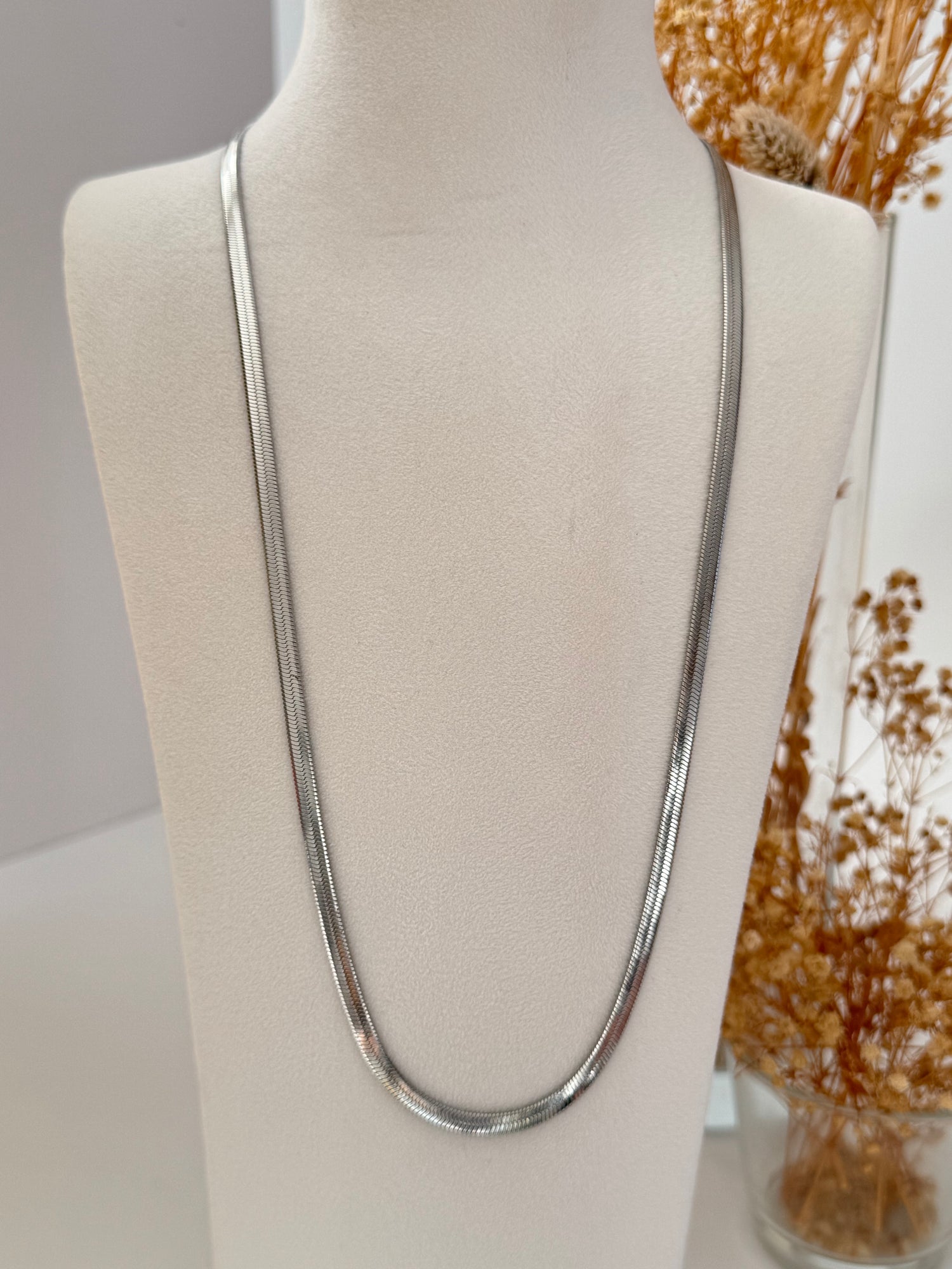 İTALYAN ZİNCİRLİ SİLVER ÇELİK KOLYE 65cm