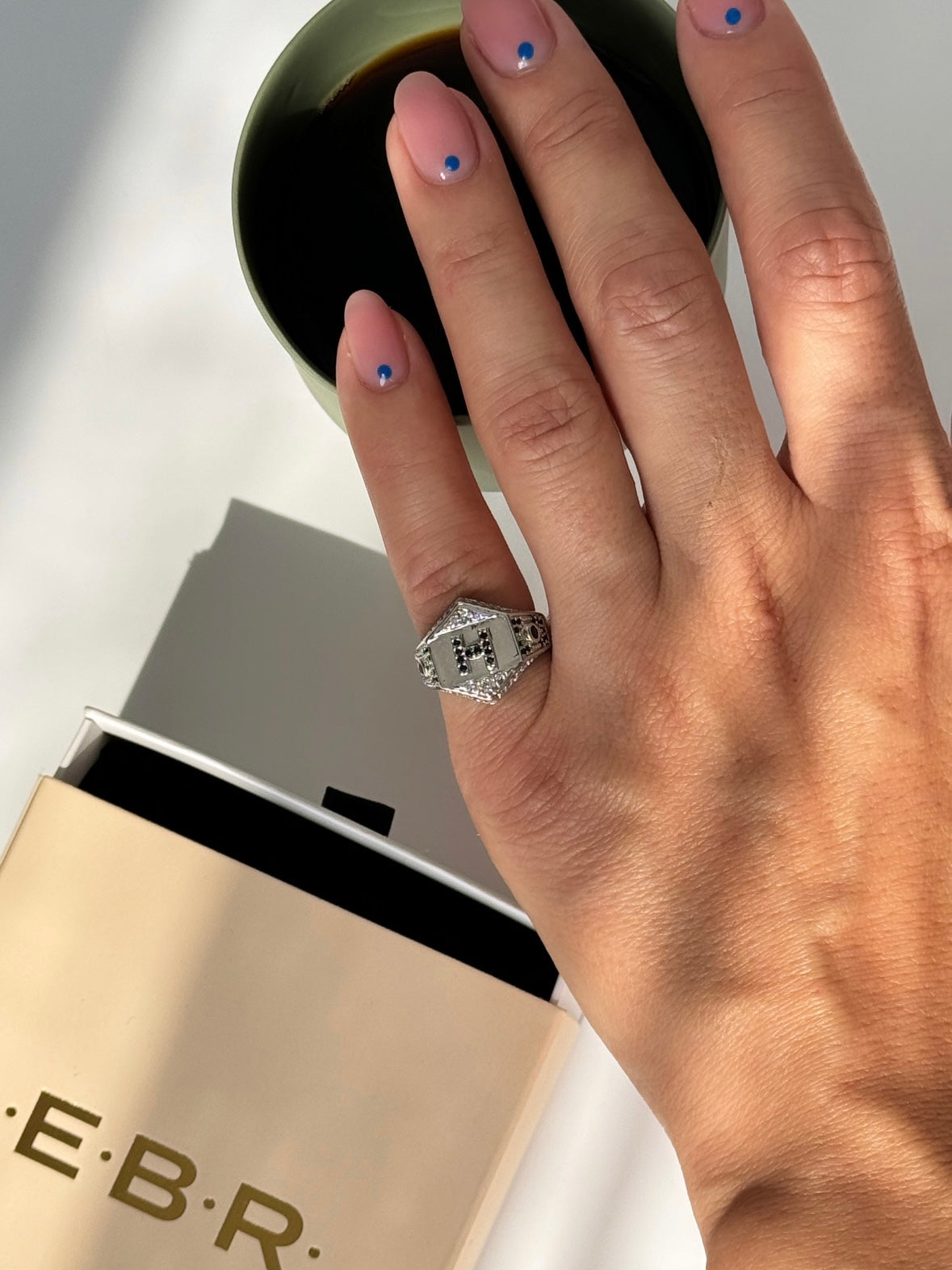 İTHAL H HARF AYARLANABİLİR SİLVER SERÇE PARMAK YÜZÜK