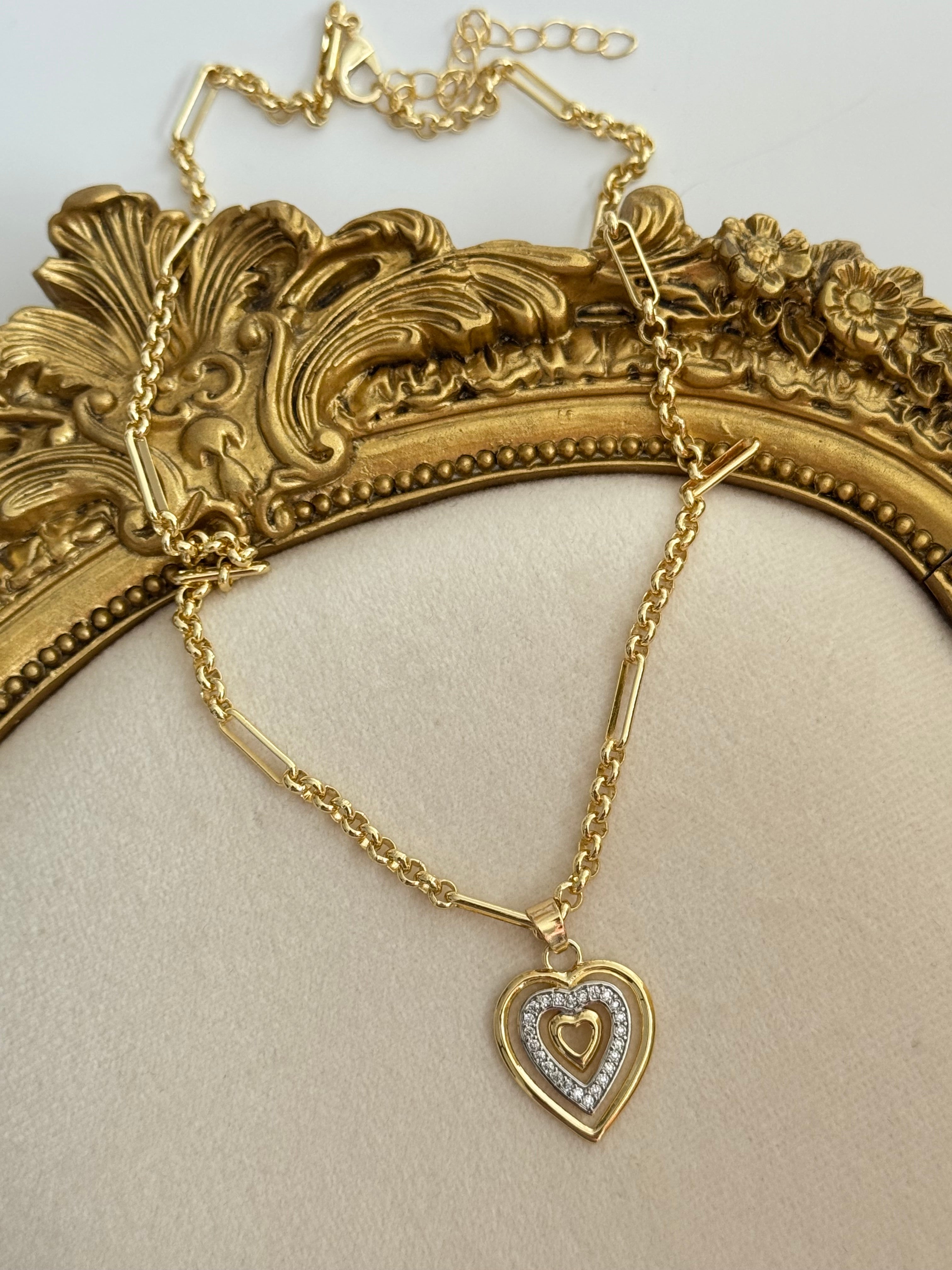 MELİE KALP DETAYLI GOLD KOLYE
