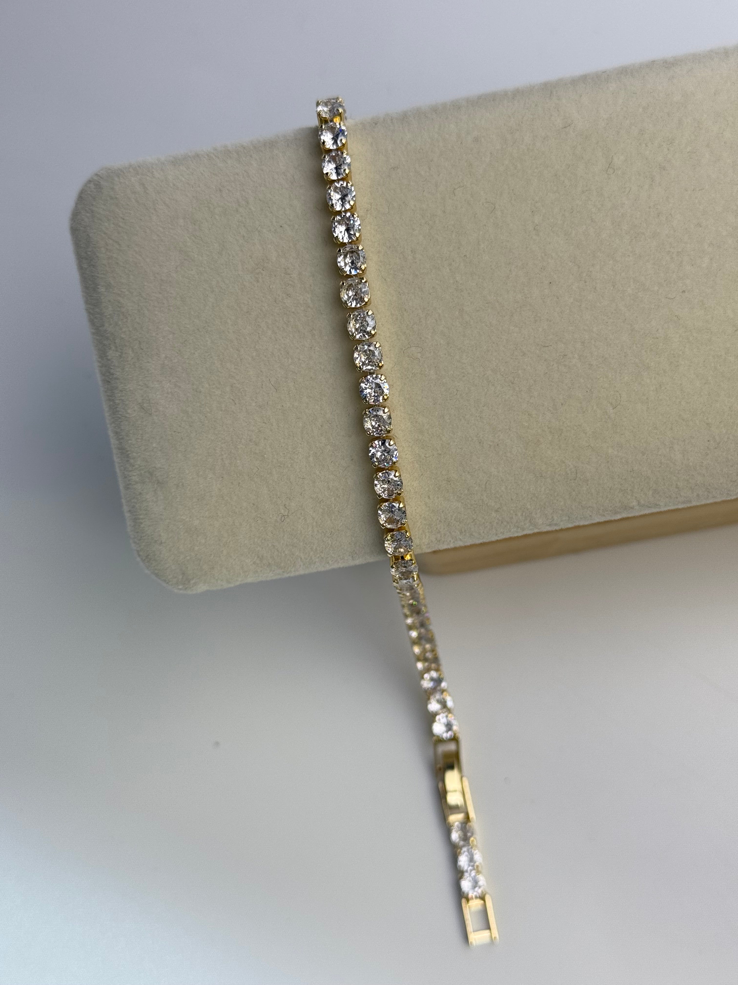 İTHAL ZİRKON TAŞLI SU YOLU GOLD BİLEKLİK