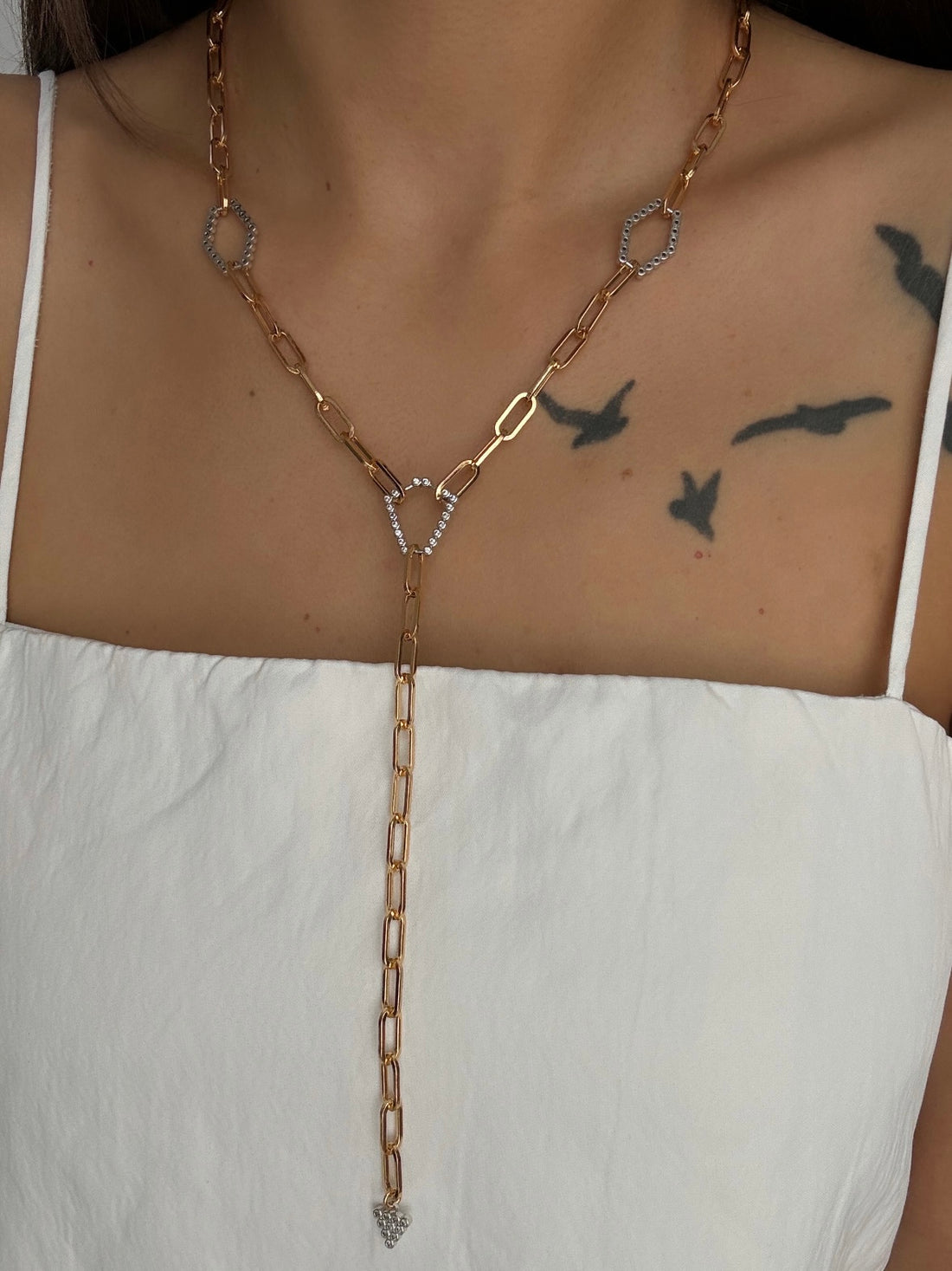 İTHAL TAŞLI ROSE GOLD Y KOLYE