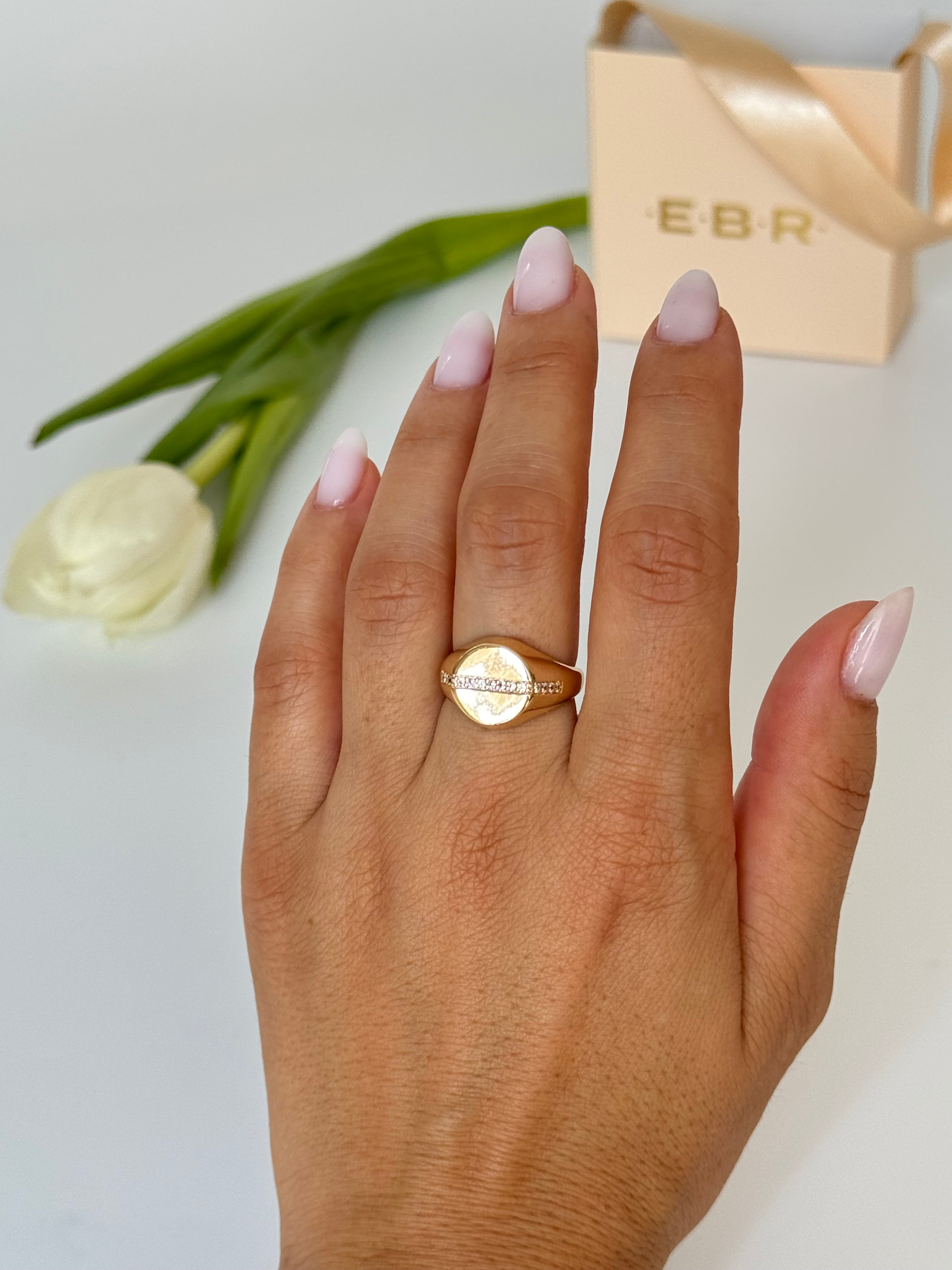 İTHAL TAŞLI GOLD AYARLANABİLİR YÜZÜK