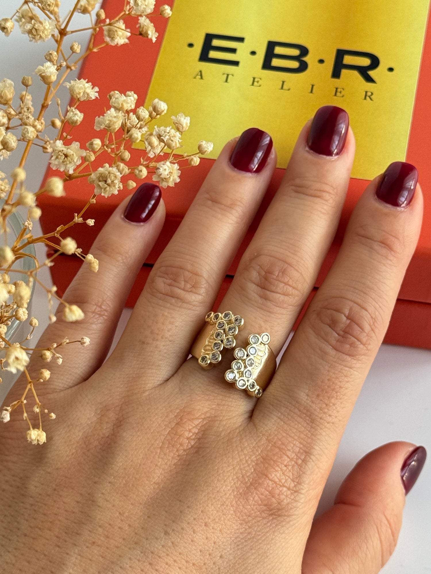 İTHAL TAŞLI GOLD AYARLANABİLİR YÜZÜK