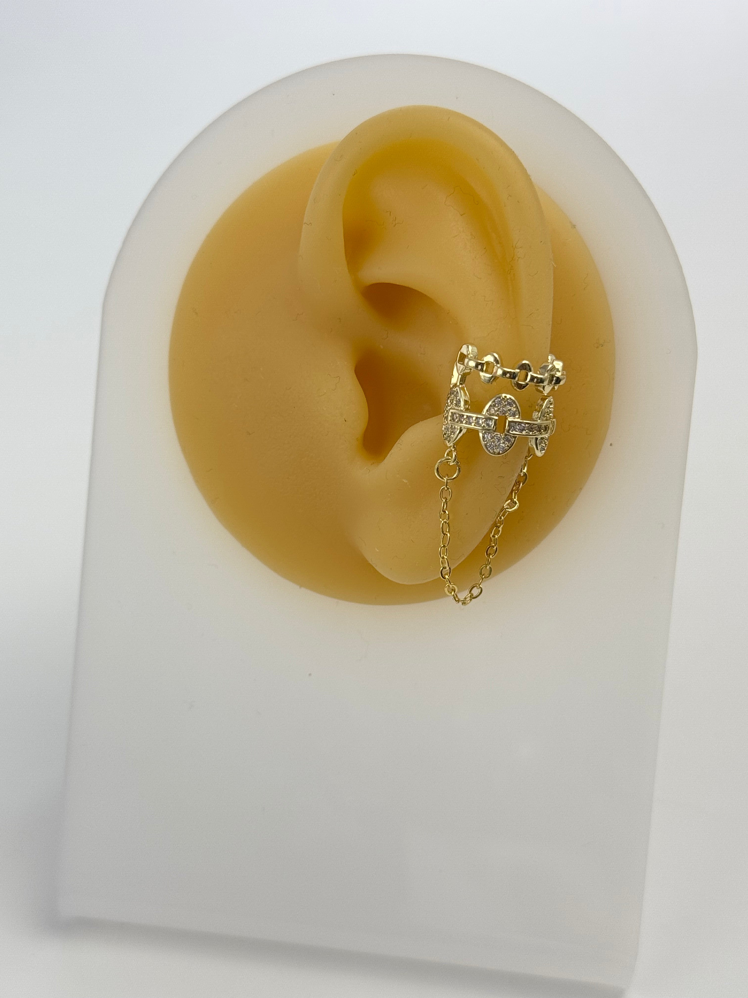 İTHAL TAŞ DETAYLI GOLD SOL KULAK KIKIRDAK KÜPE EARCUFF