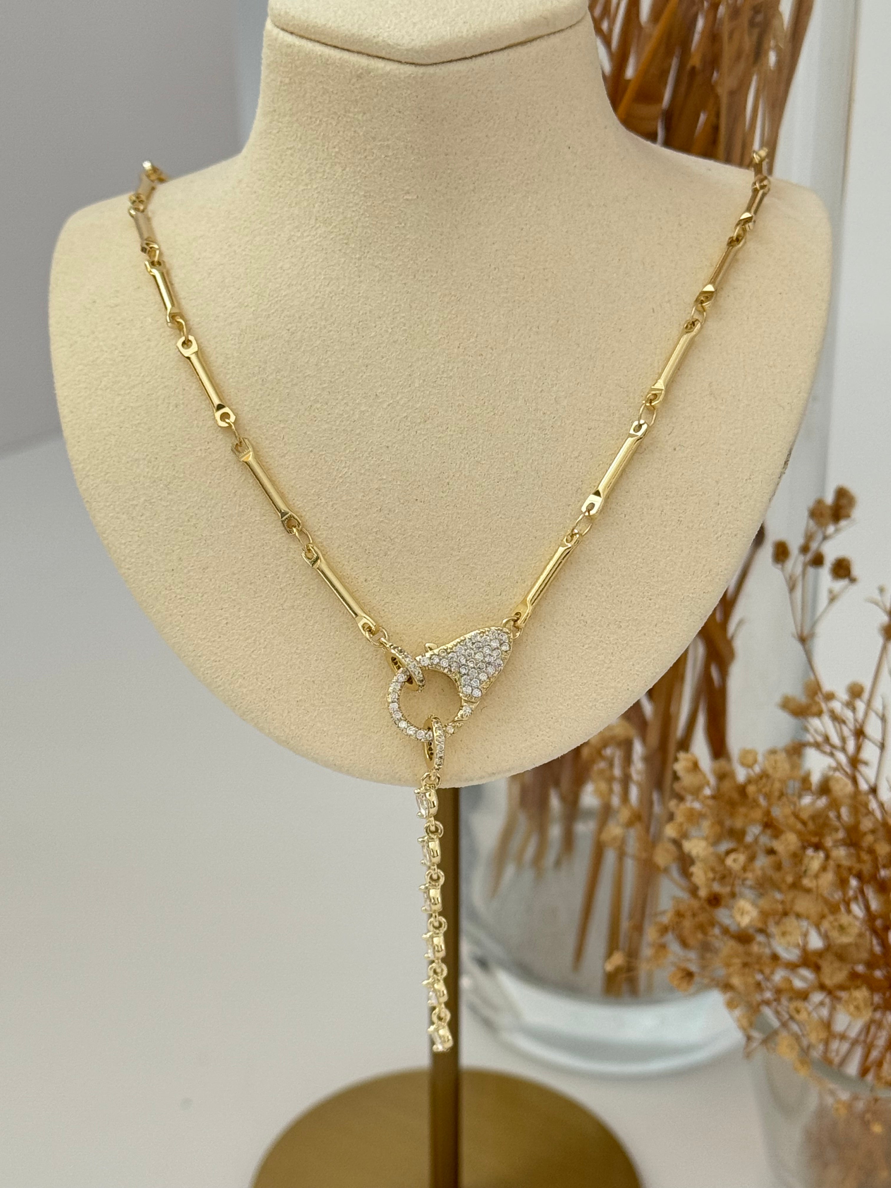 İTHAL TAŞLI ISTAKOZ PENÇELİ GOLD KOLYE
