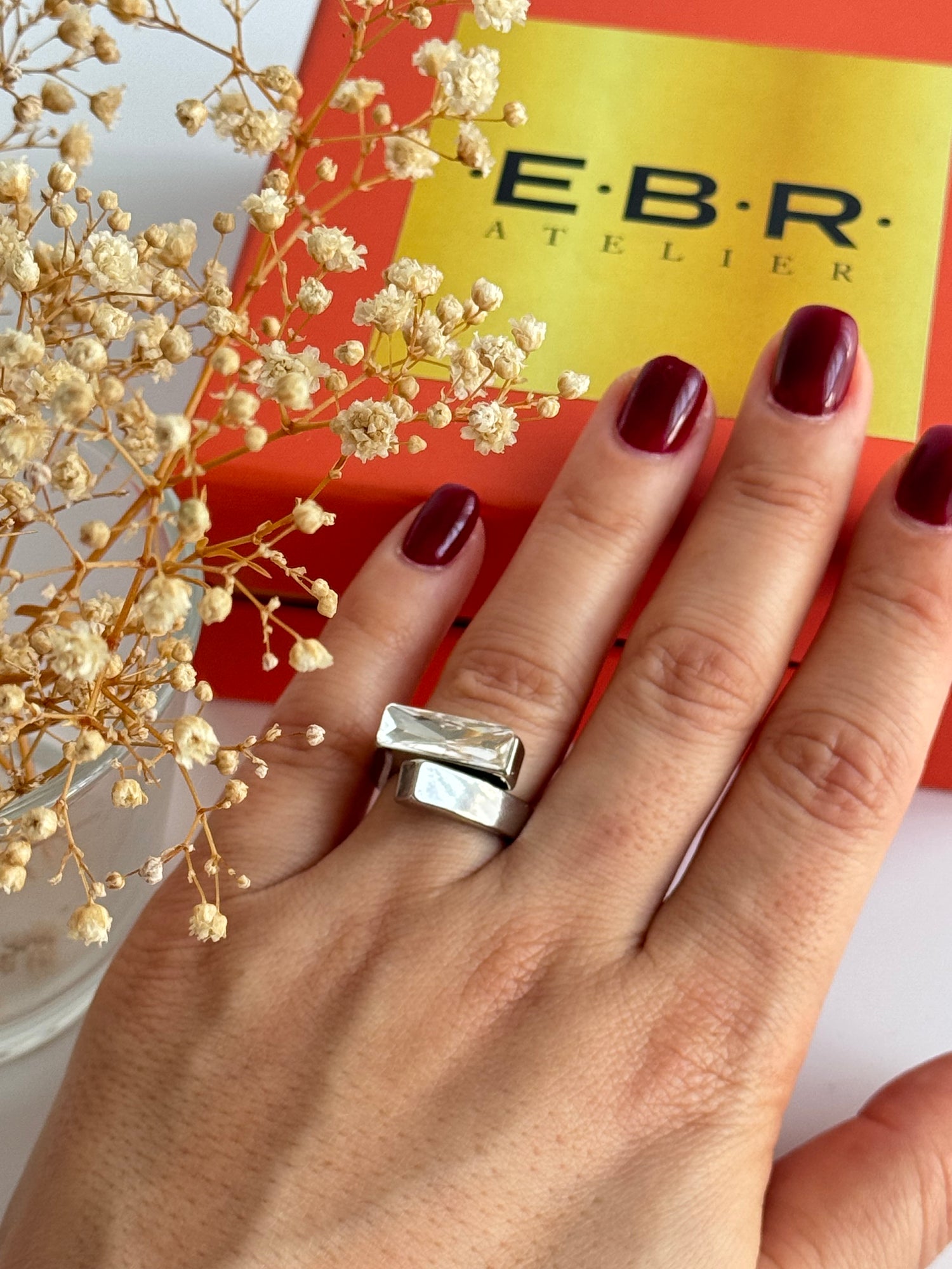 İTHAL TAŞLI SİLVER AYARLANABİLİR YÜZÜK