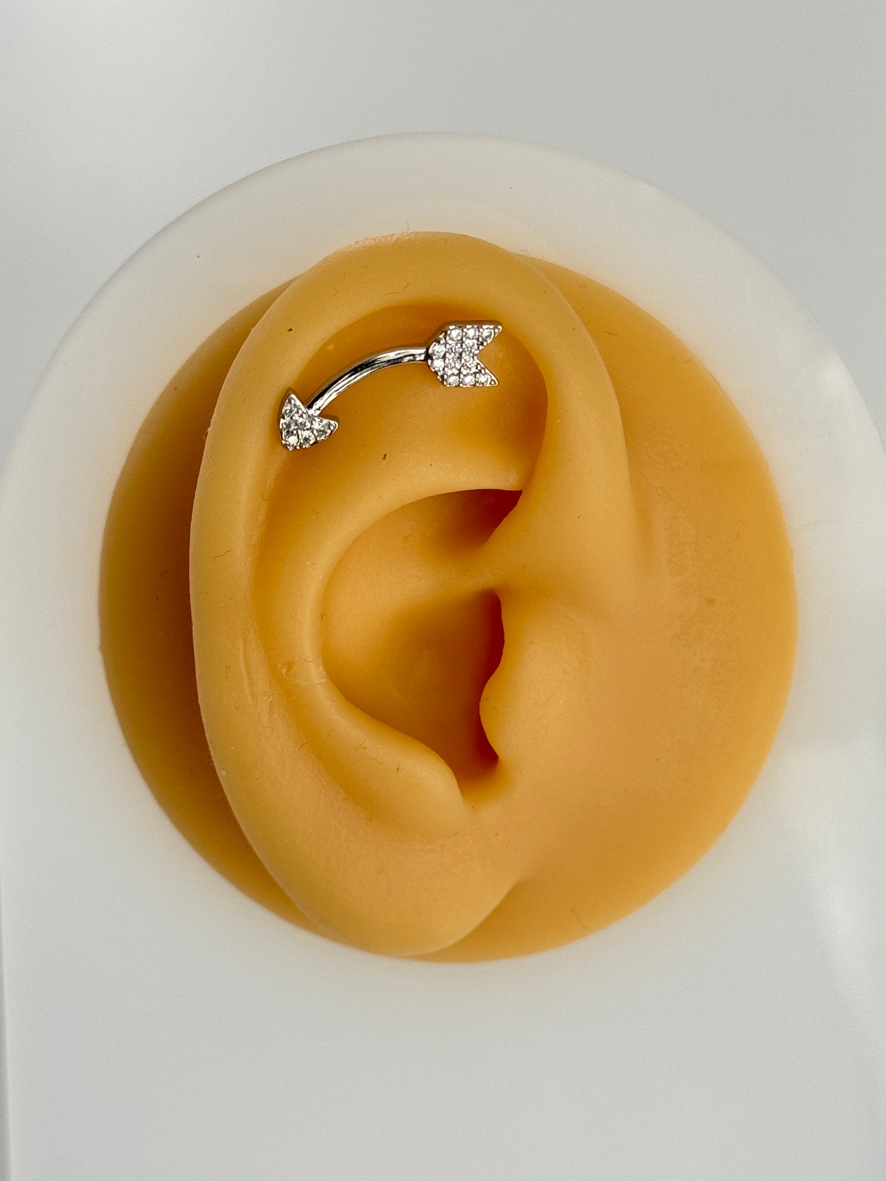 İTHAL OK DETAYLI SİLVER PİERCİNG