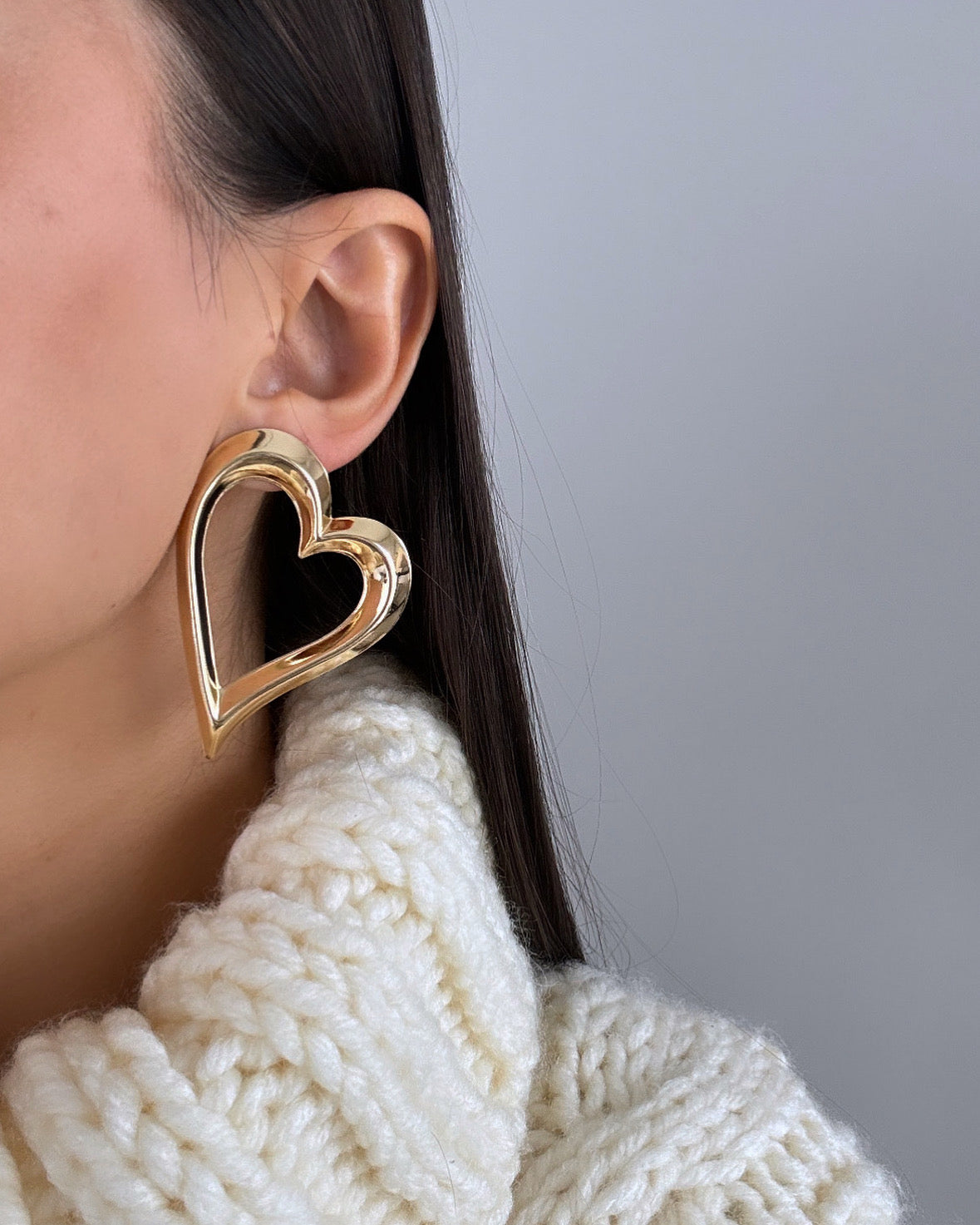 İTHAL KALP MODEL GOLD KÜPE