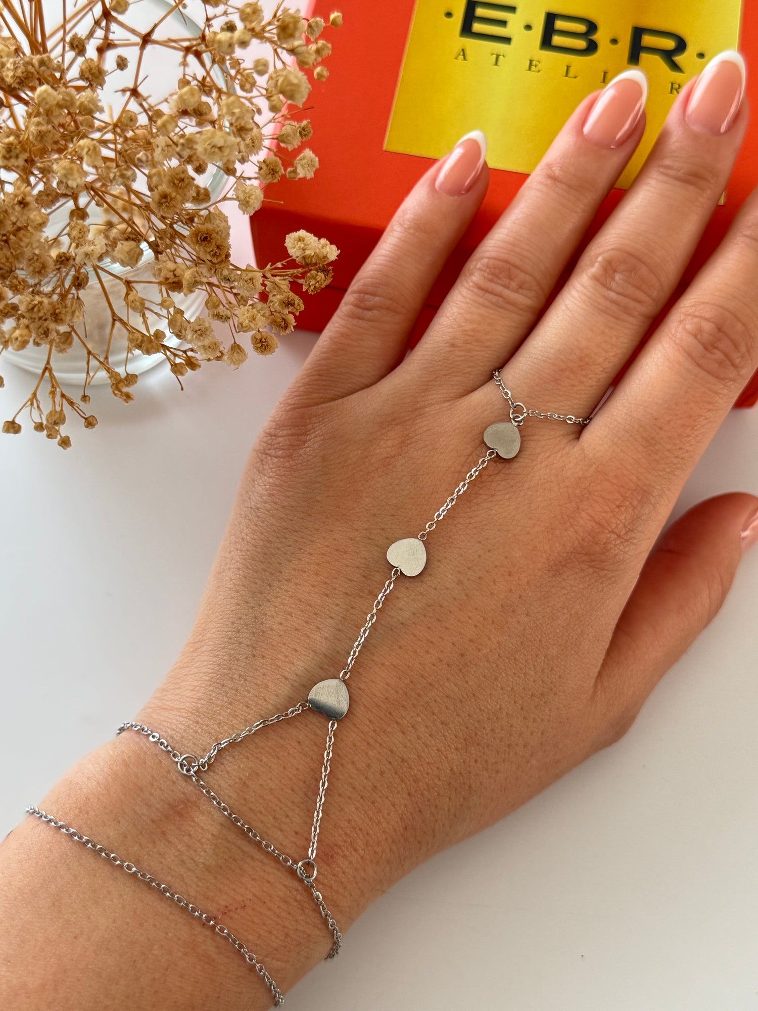 İTHAL KALP DETAYLI SİLVER ÇELİK ŞAHMERAN