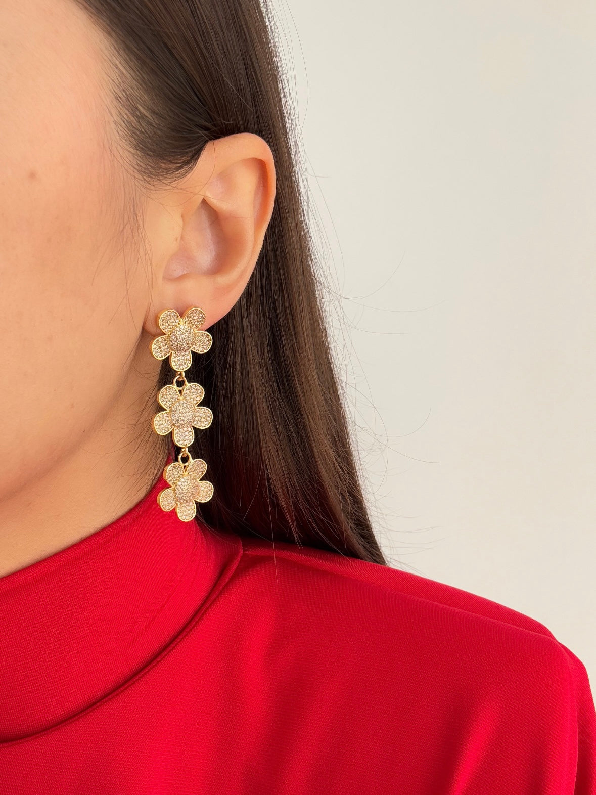 PAPATYA SIRALI ALTIN KAPLAMA KÜPE