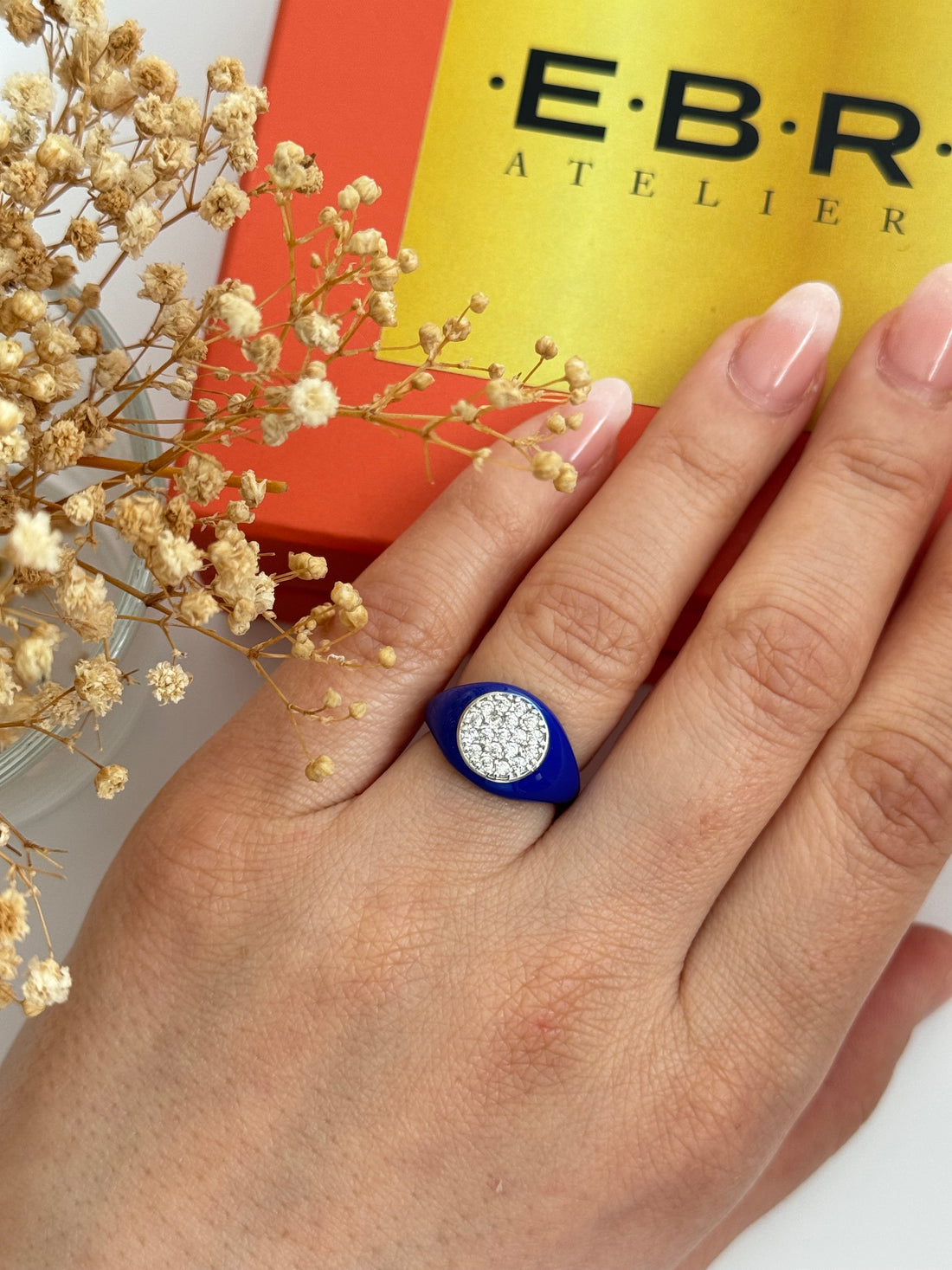 LİX MAVİ MİNELİ SİLVER AYARLANABİLİR YÜZÜK