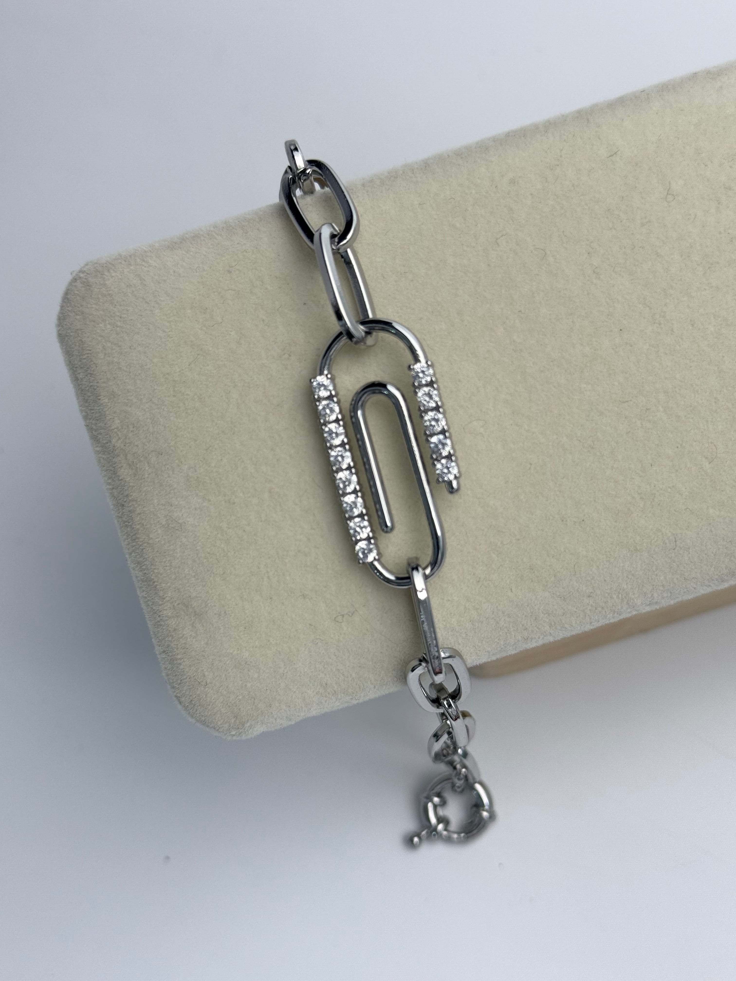 İTHAL ATAÇ DETAYLI SİLVER BİLEKLİK