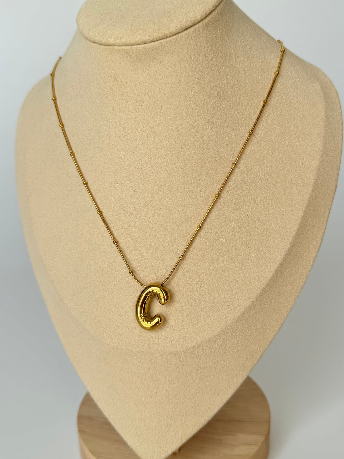 İthal Balon C Harf Gold Kolye