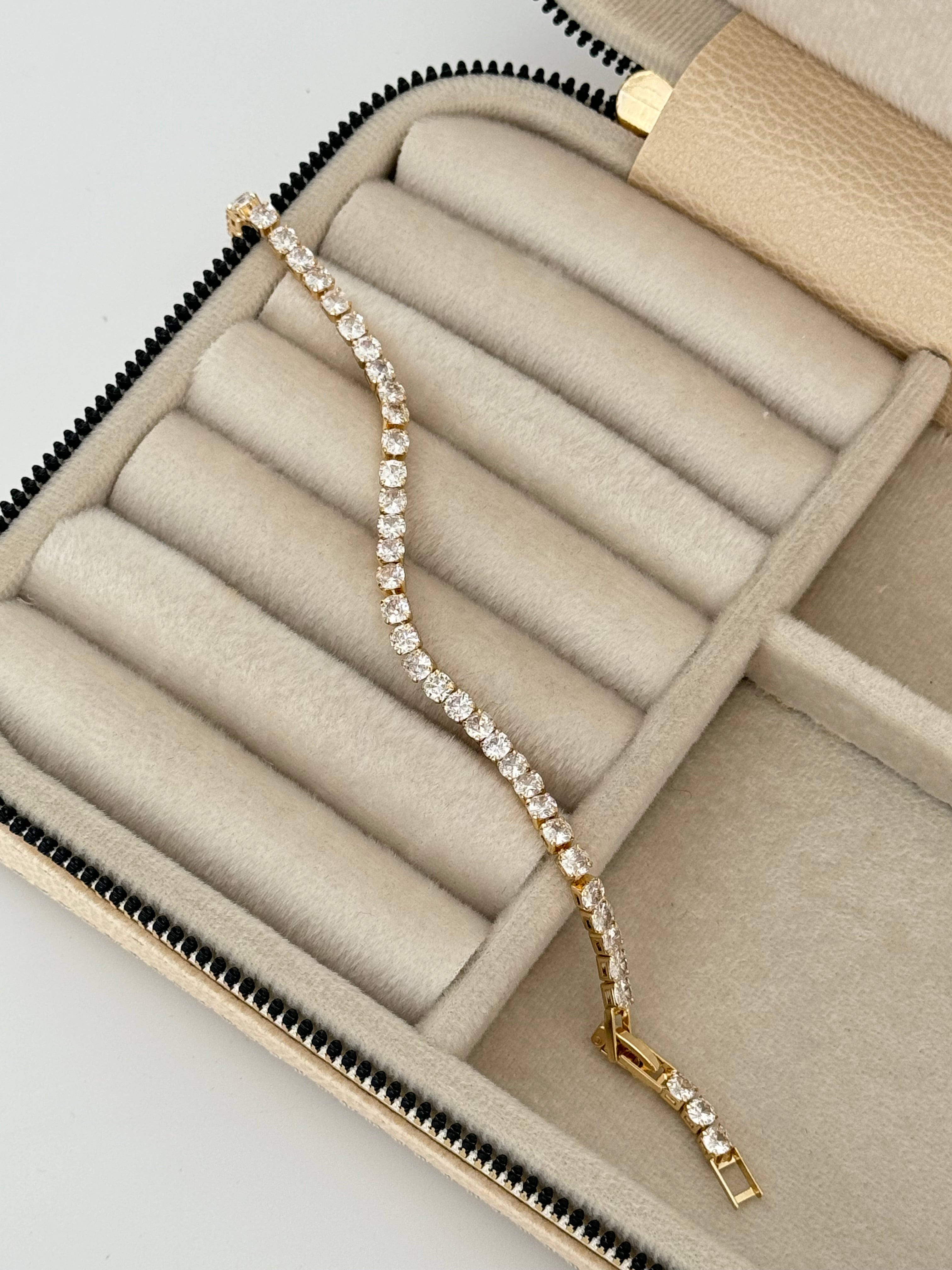 İTHAL ZİRKON TAŞLI SU YOLU GOLD BİLEKLİK