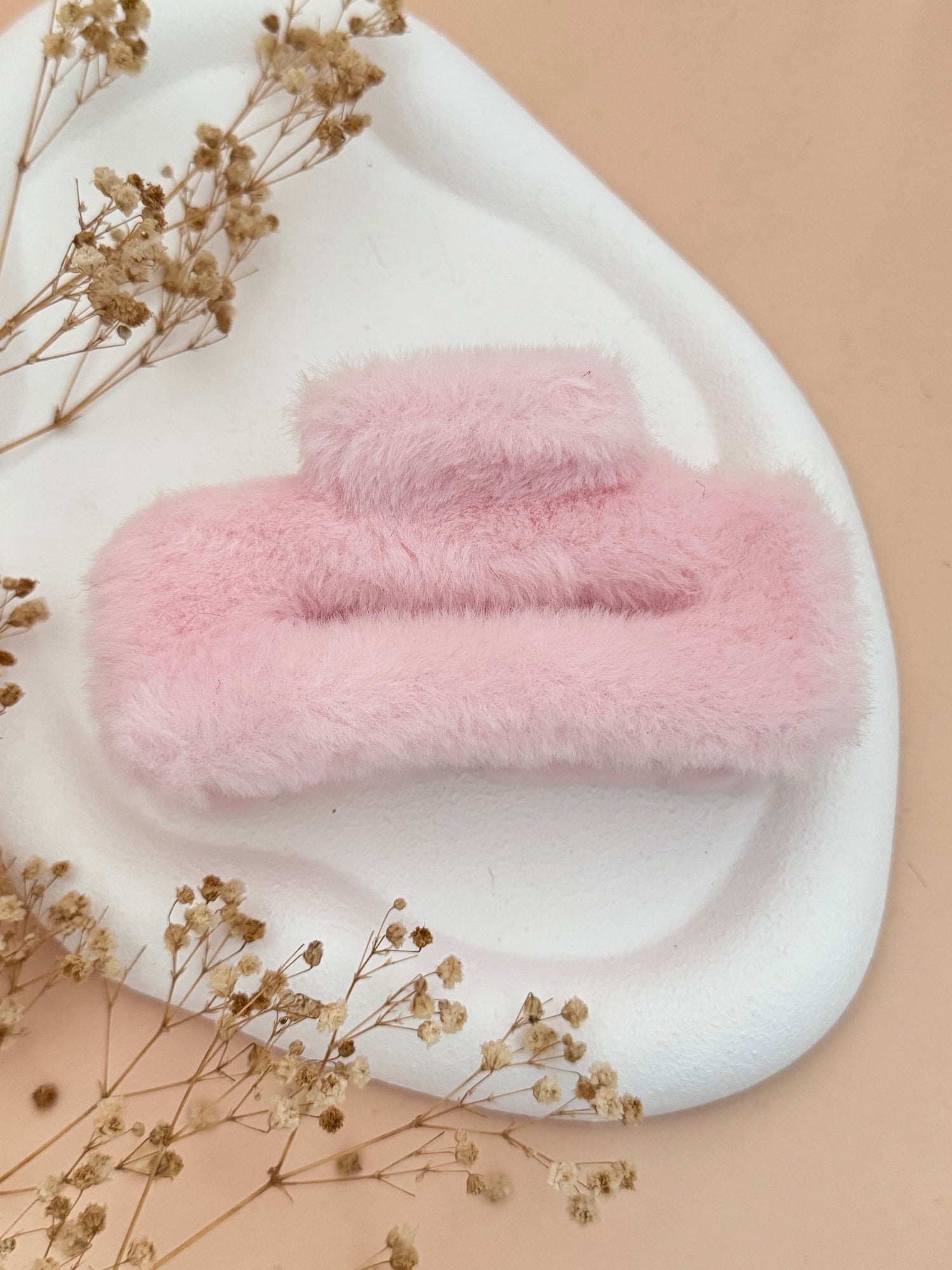 İTHAL PEMBE DİKDÖRTGEN ORTA BOY PELUŞ MANDAL TOKA