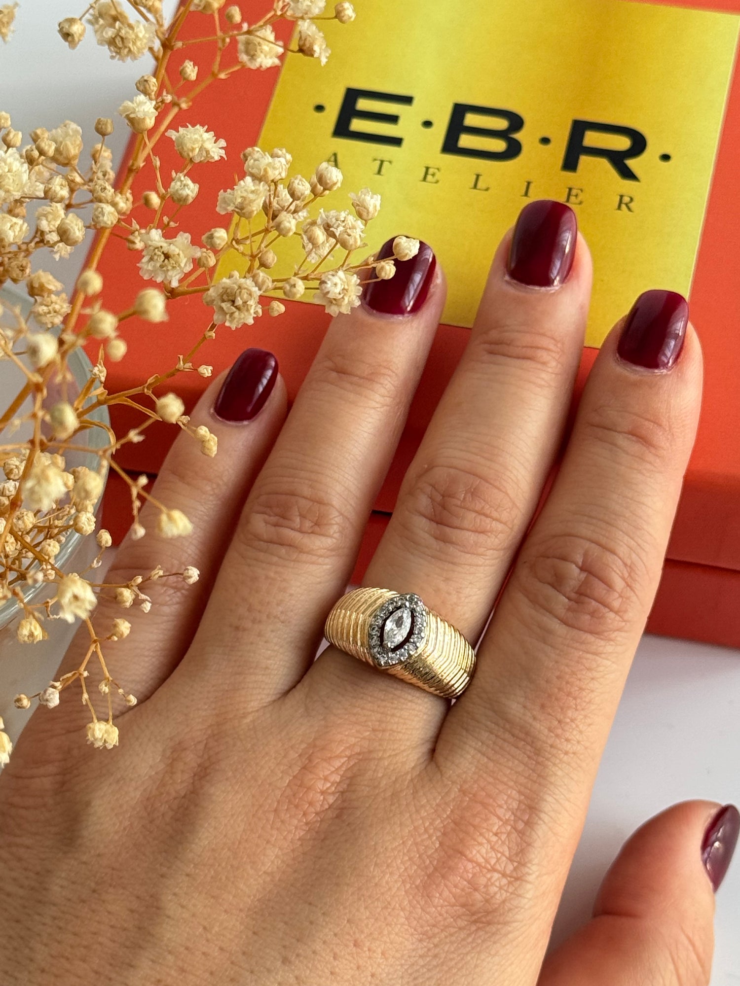 İTHAL TAŞLI GOLD AYARLANABİLİR YÜZÜK