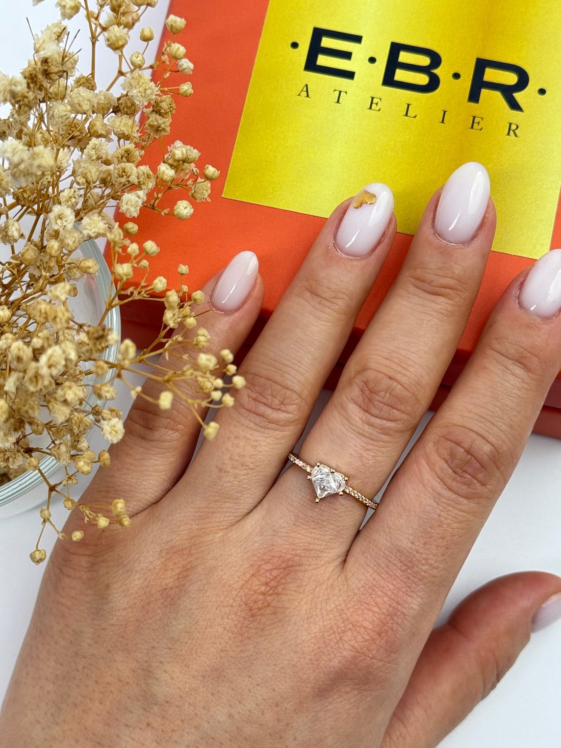 İTHAL KALP DETAYLI GOLD AYARLANABİLİR YÜZÜK