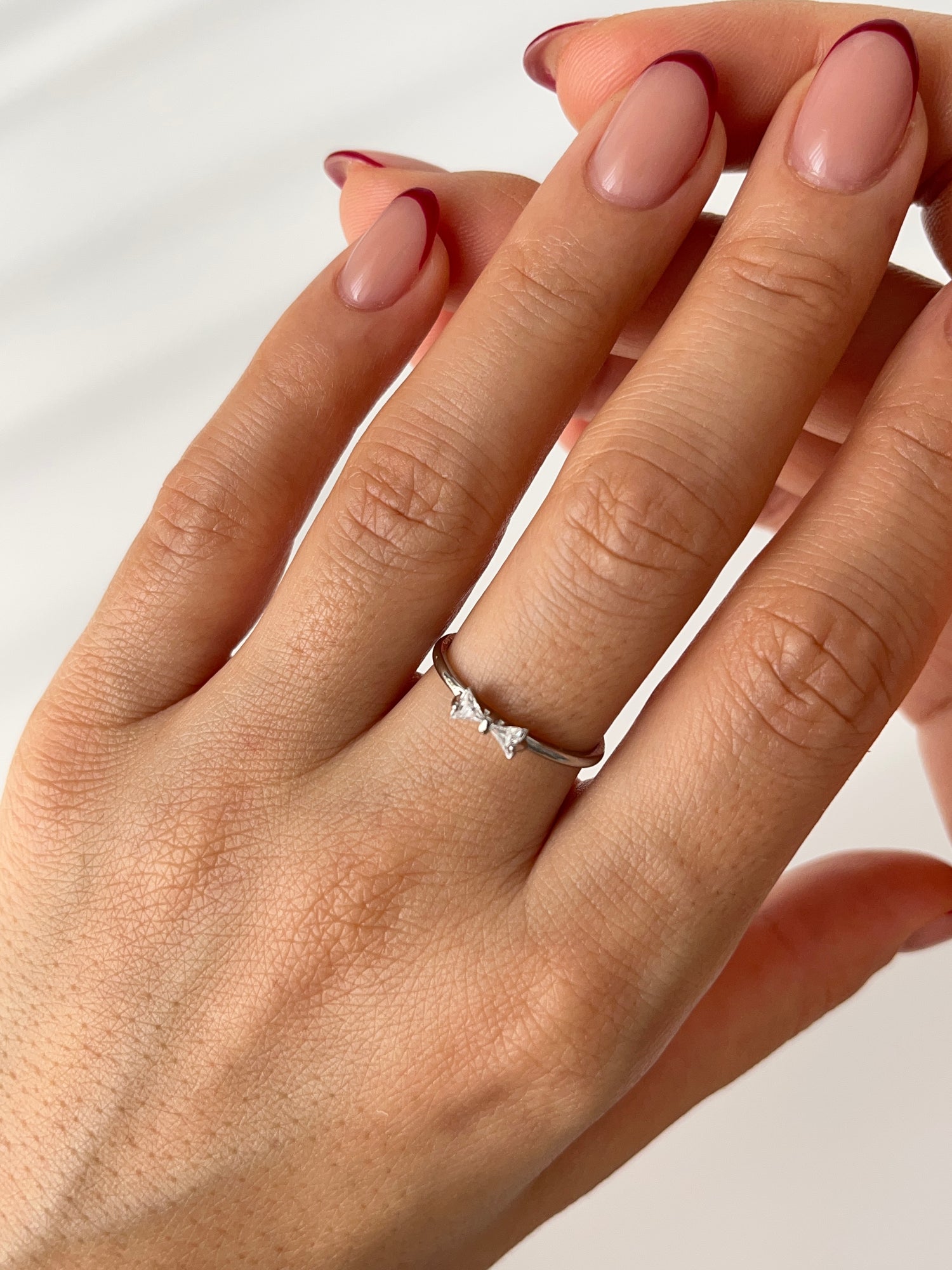 İTHAL AYARLANABİLİR FİYONK DETAYLI SİLVER YÜZÜK