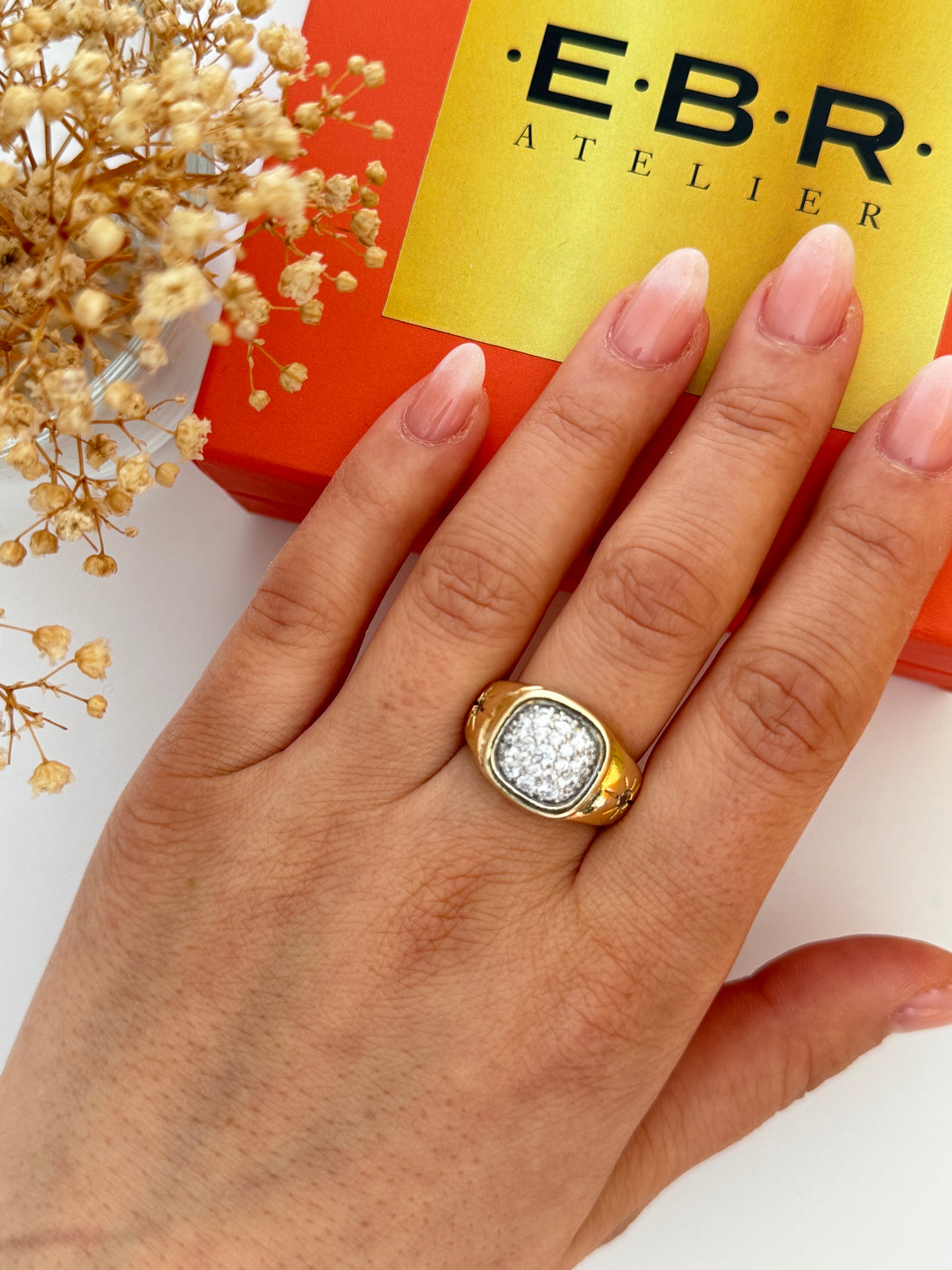 RAVİNA TAŞ DETAYLI AYARLANANİLİR YÜZÜK