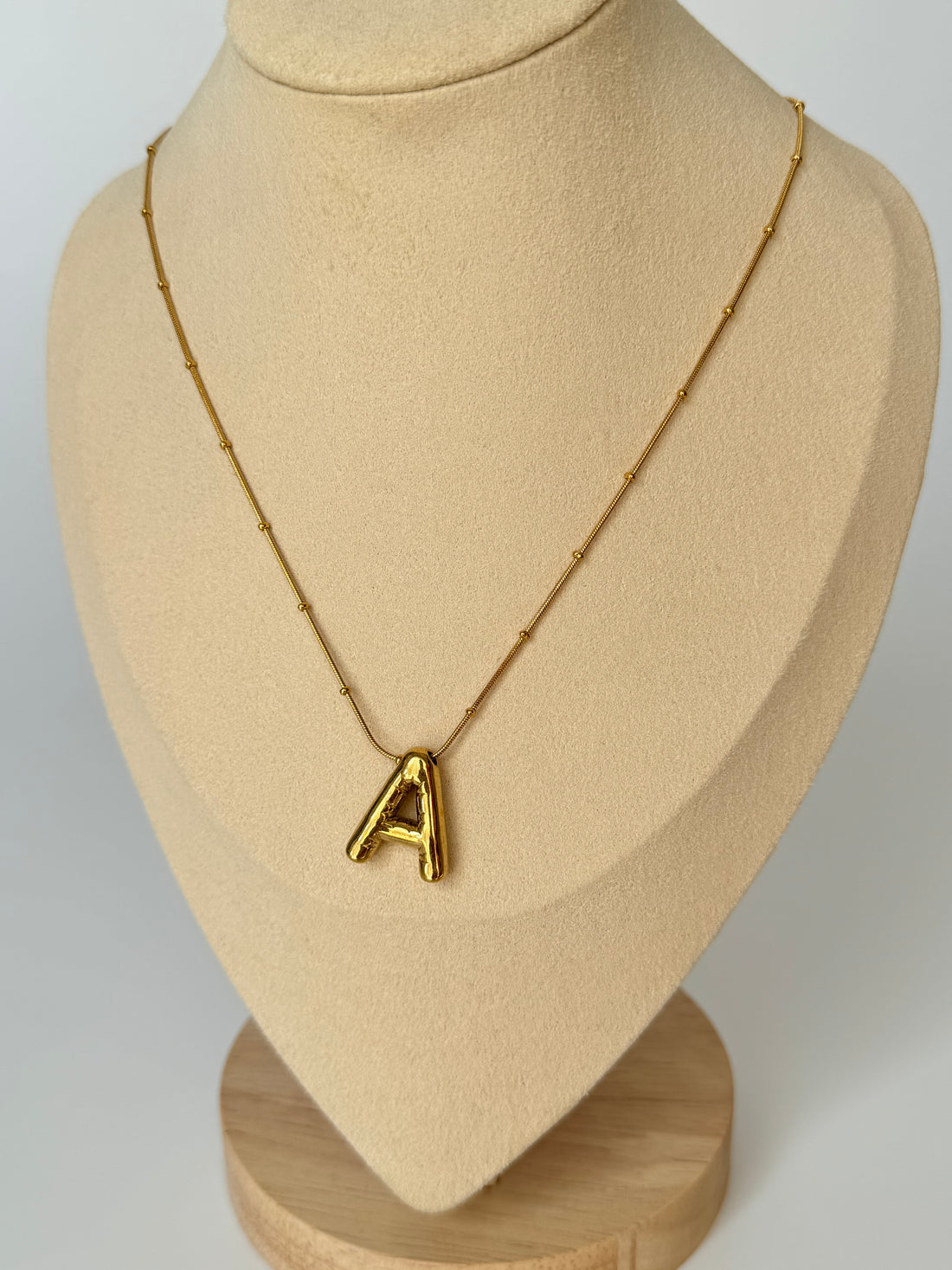 İthal Balon A Harf Gold Kolye