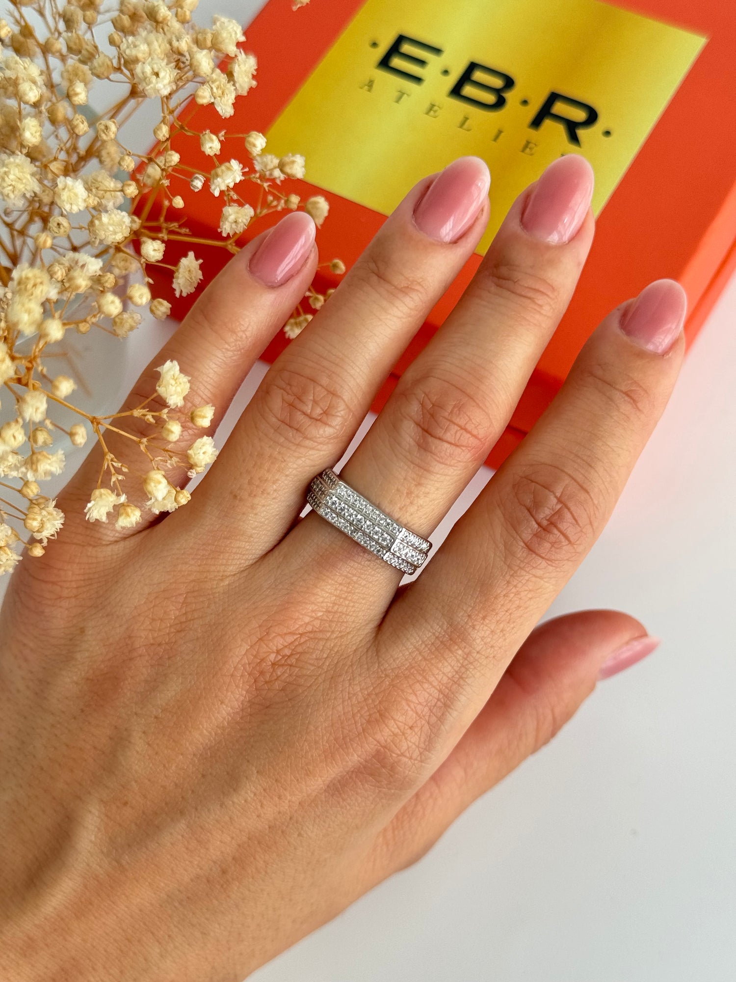 İTHAT TAŞ DETAYLI AYARLANABİLİR SİLVER YÜZÜK