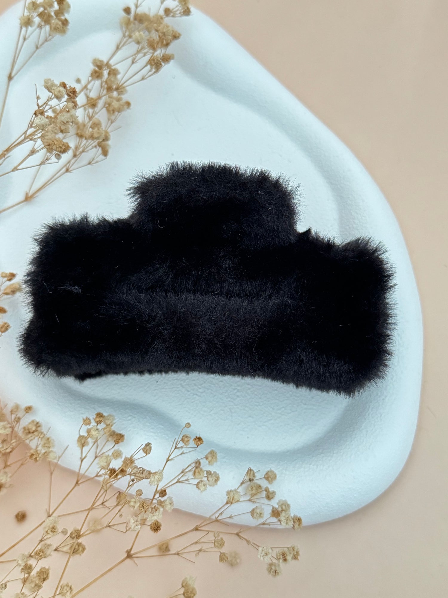 İTHAL SİYAH DİKDÖRTGEN ORTA BOY PELUŞ MANDAL TOKA