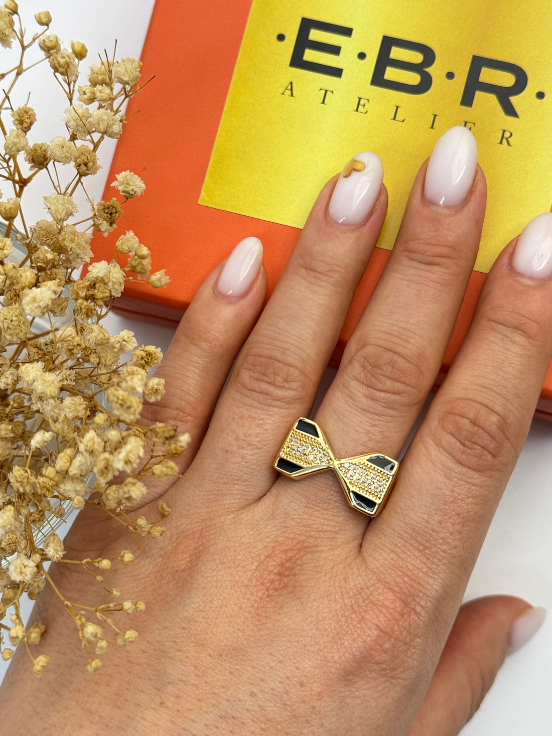 İTHAL SİYAH MİNELİ AYARLANABİLİR YÜZÜK