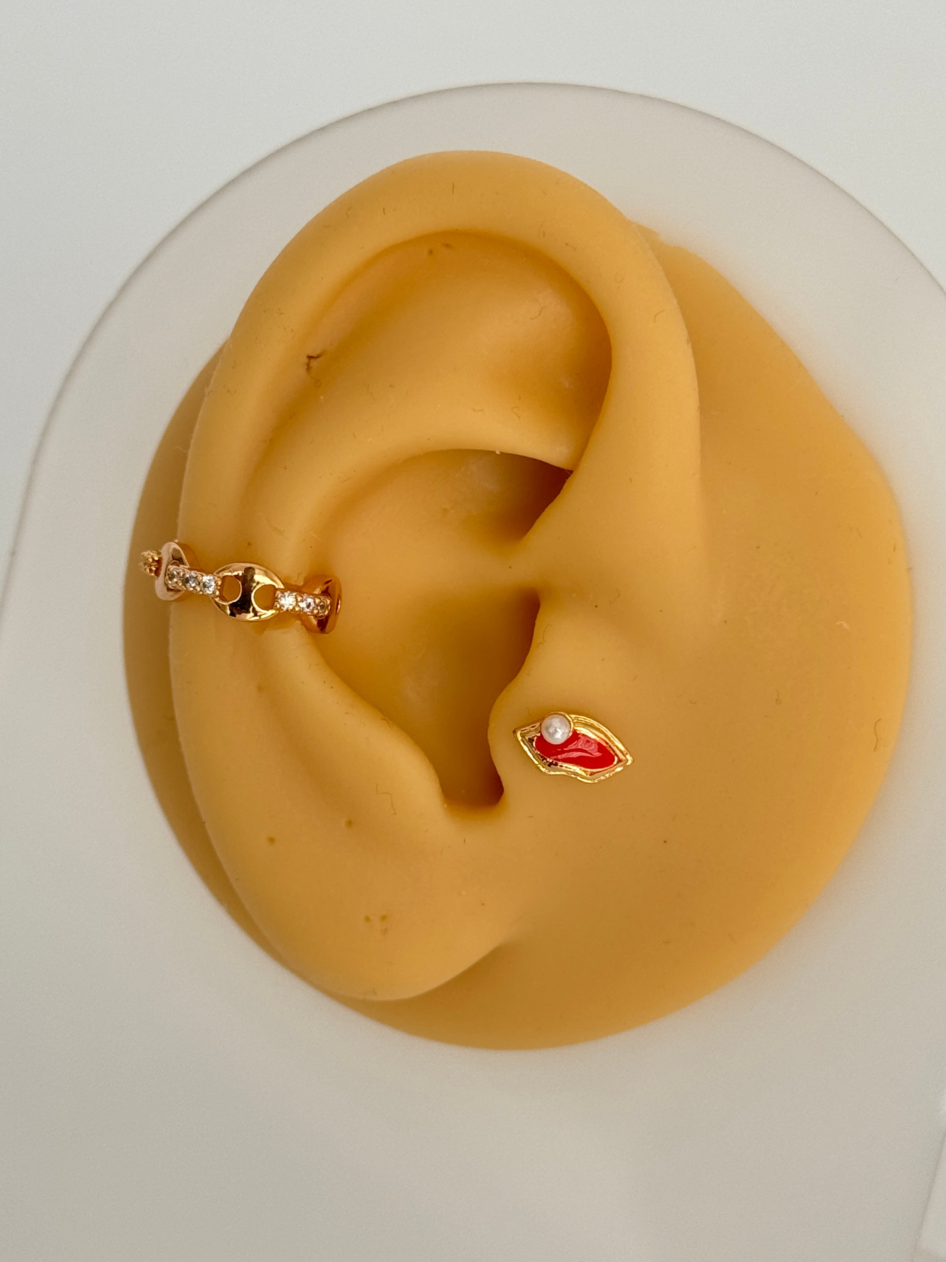 İTHAL DUDAK DETAYLI GOLD PİERCİNG