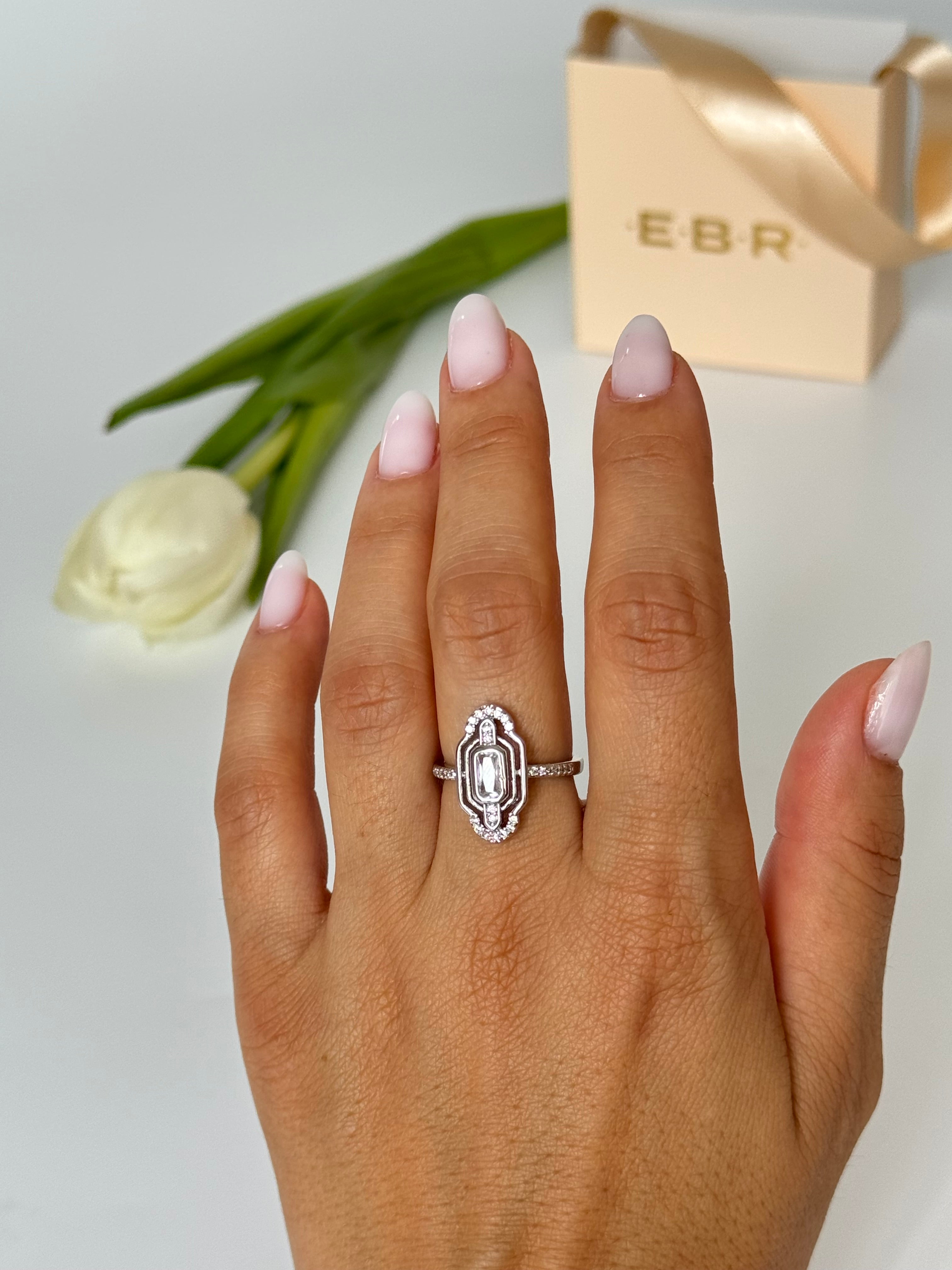 İTHAL TAŞLI VİNTAGE SİLVER YÜZÜK