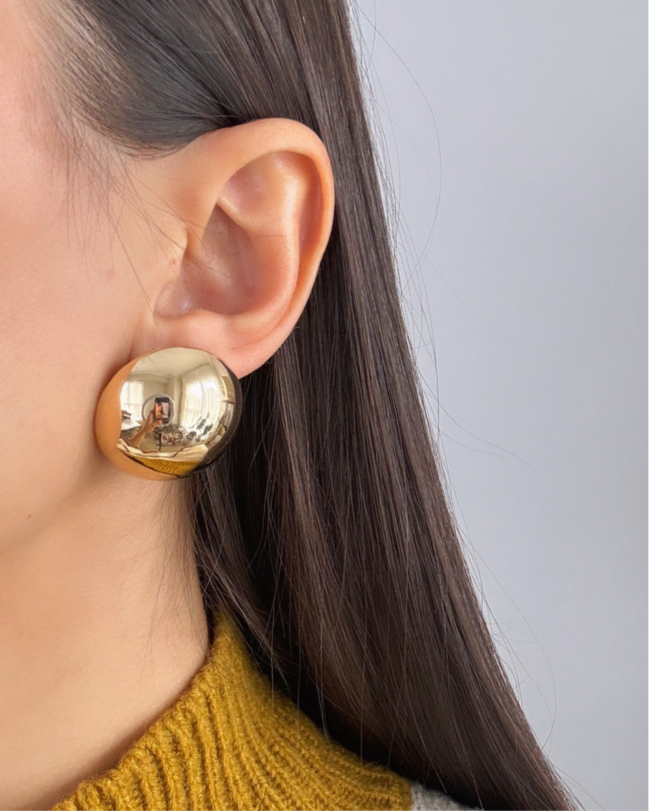 İTHAL BOMBELİ OVAL FORM GOLD KÜPE