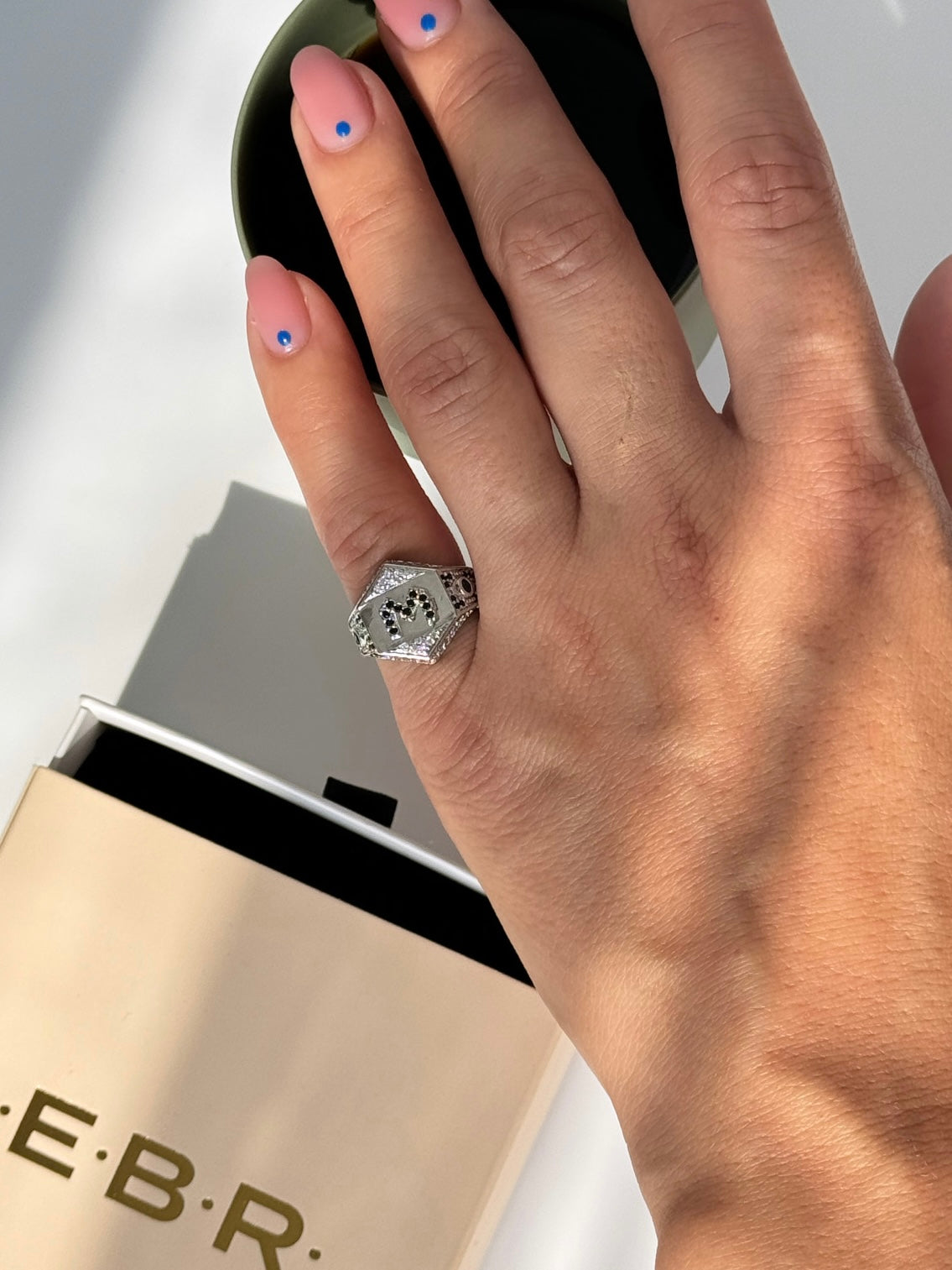 İTHAL M HARF AYARLANABİLİR SİLVER SERÇE PARMAK YÜZÜK