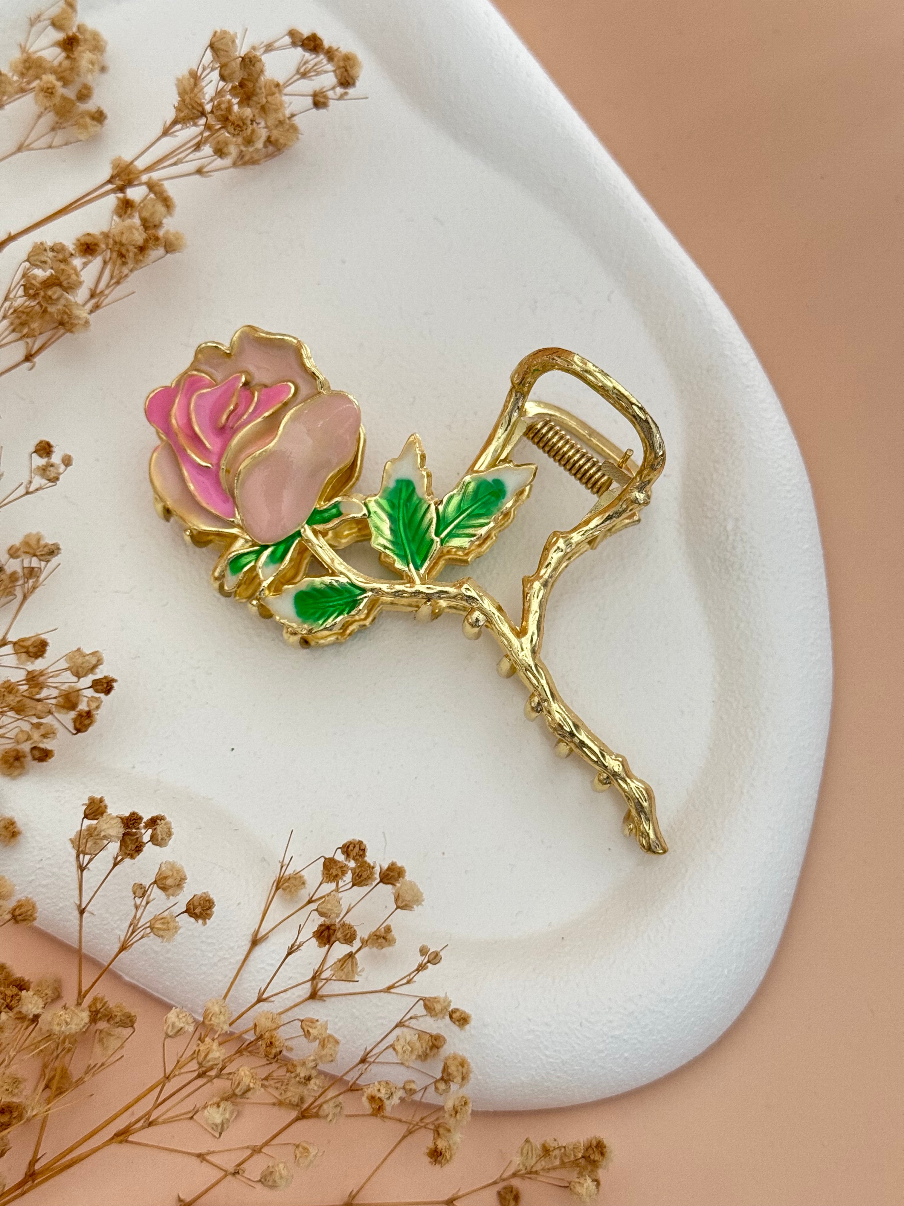 İTHAL METAL GÜL DESENLİ MANDAL TOKA