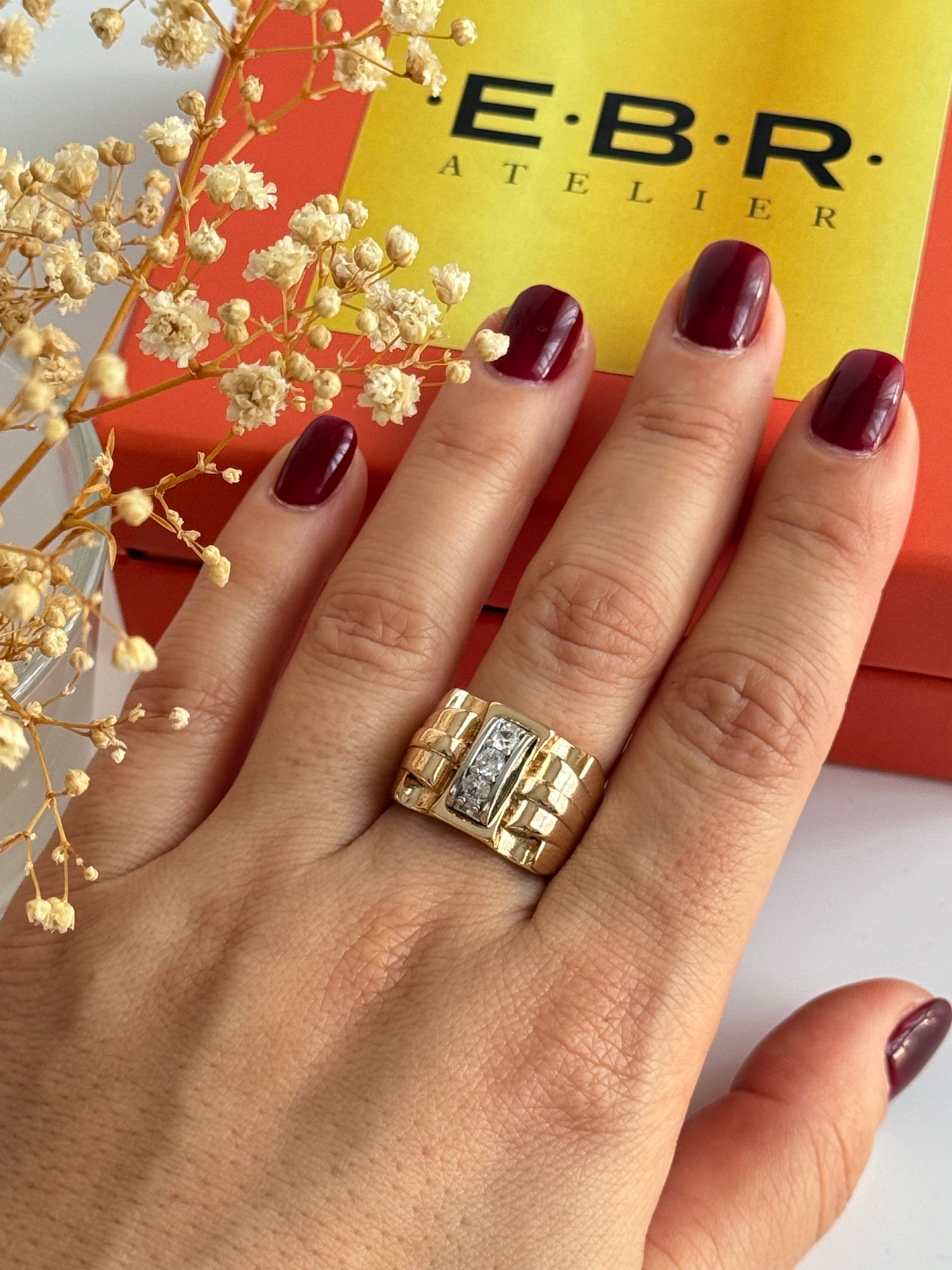 İTHAL TAŞLI GOLD AYARLANABİLİR YÜZÜK