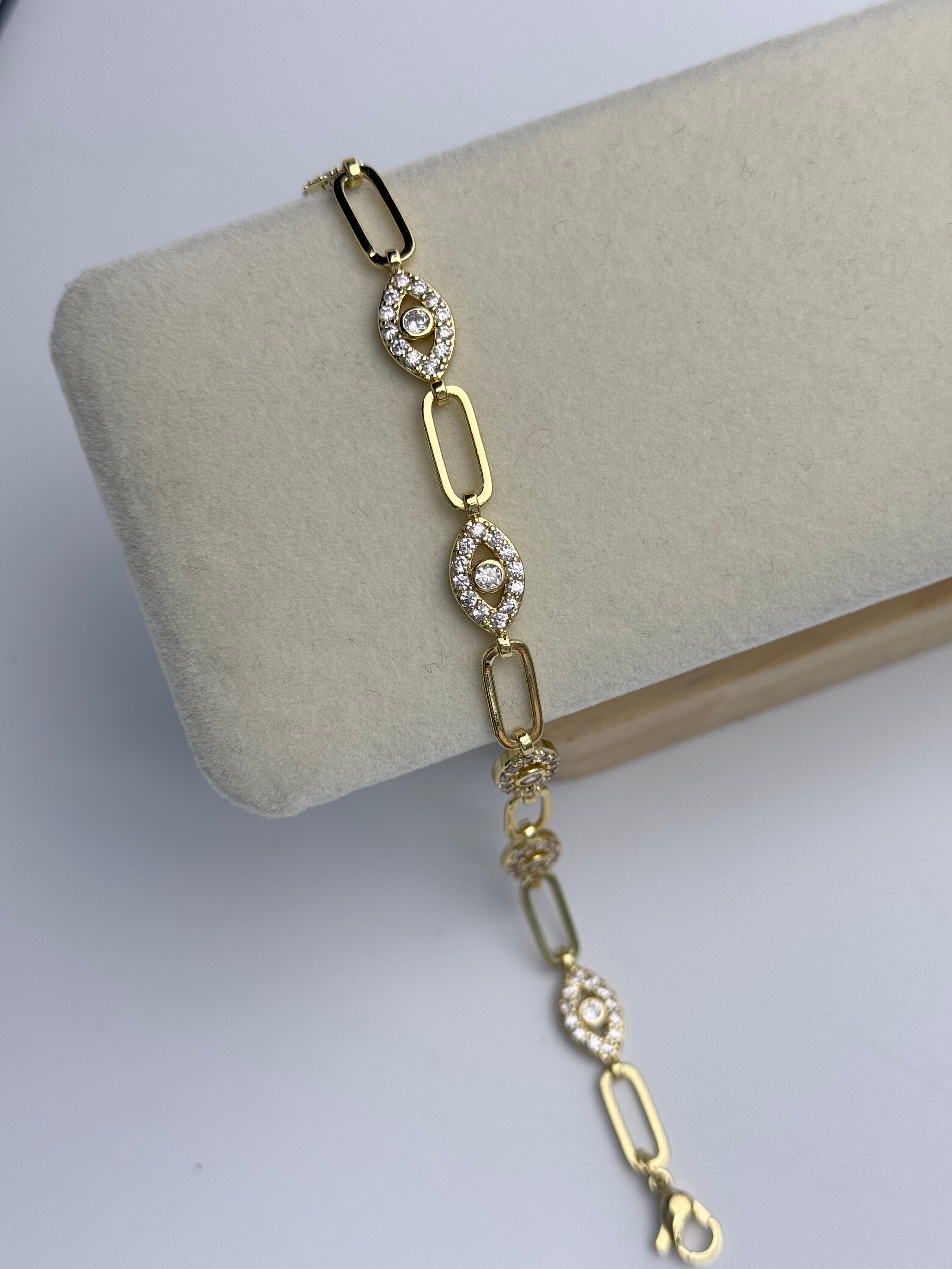 NAVAZ GÖZ DETAYLI GOLD BİLEKLİK