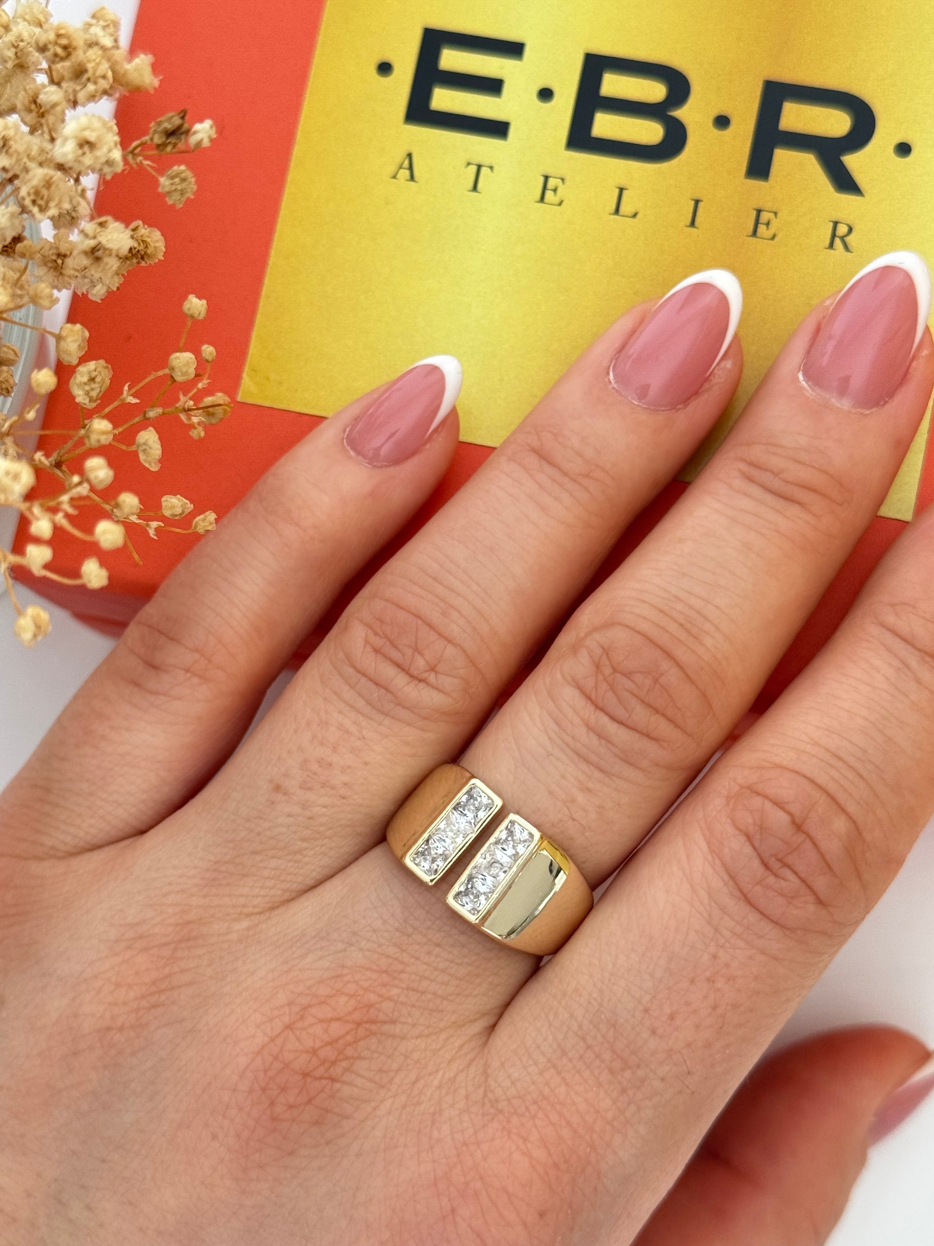 İTHAL TAŞ DETAYLI AYARLANABİLİR GOLD YÜZÜK