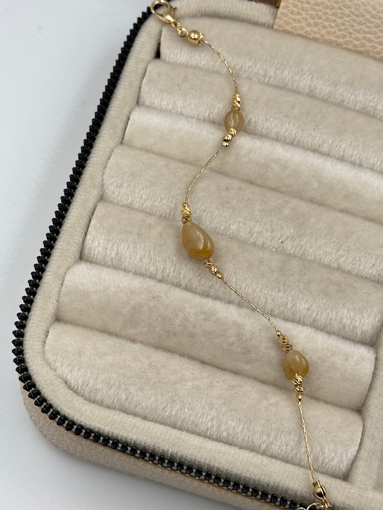 SİYARE SARI DOĞAL TAŞLI ALTIN KAPLAMA BİLEKLİK