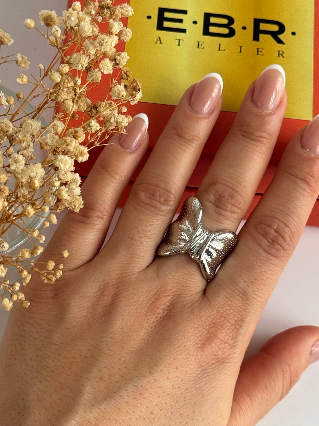 İTHAL FİYONK DETAYLI SİLVER AYARLANABİLİR YÜZÜK