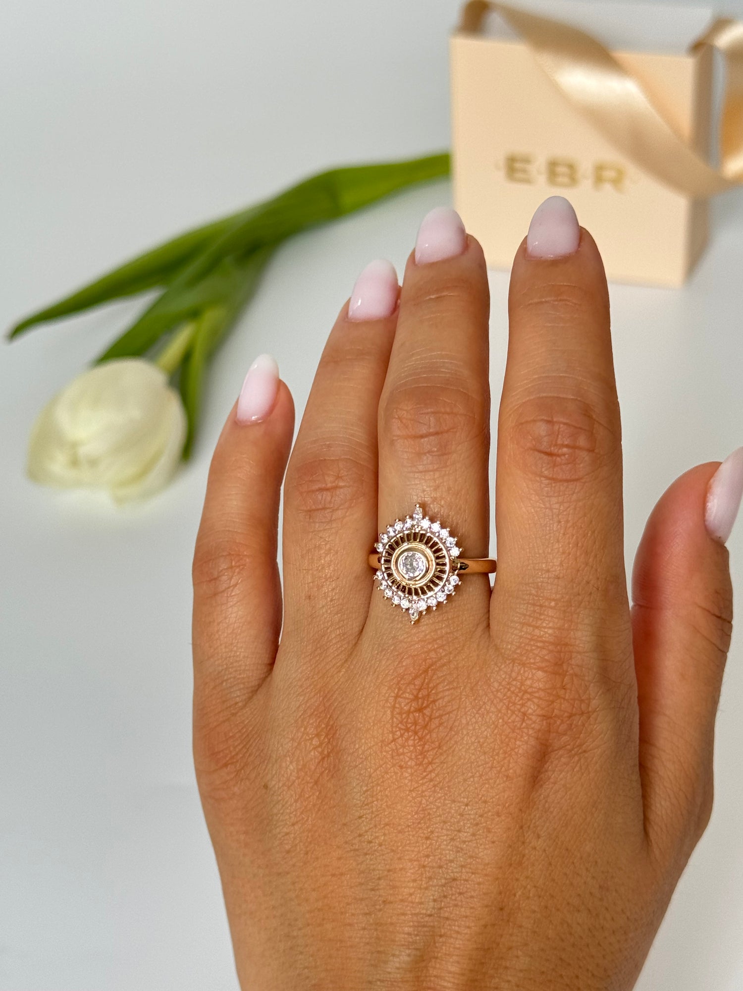 İTHAL TAŞLI VİNTAGE GOLD AYARLANABİLİR YÜZÜK