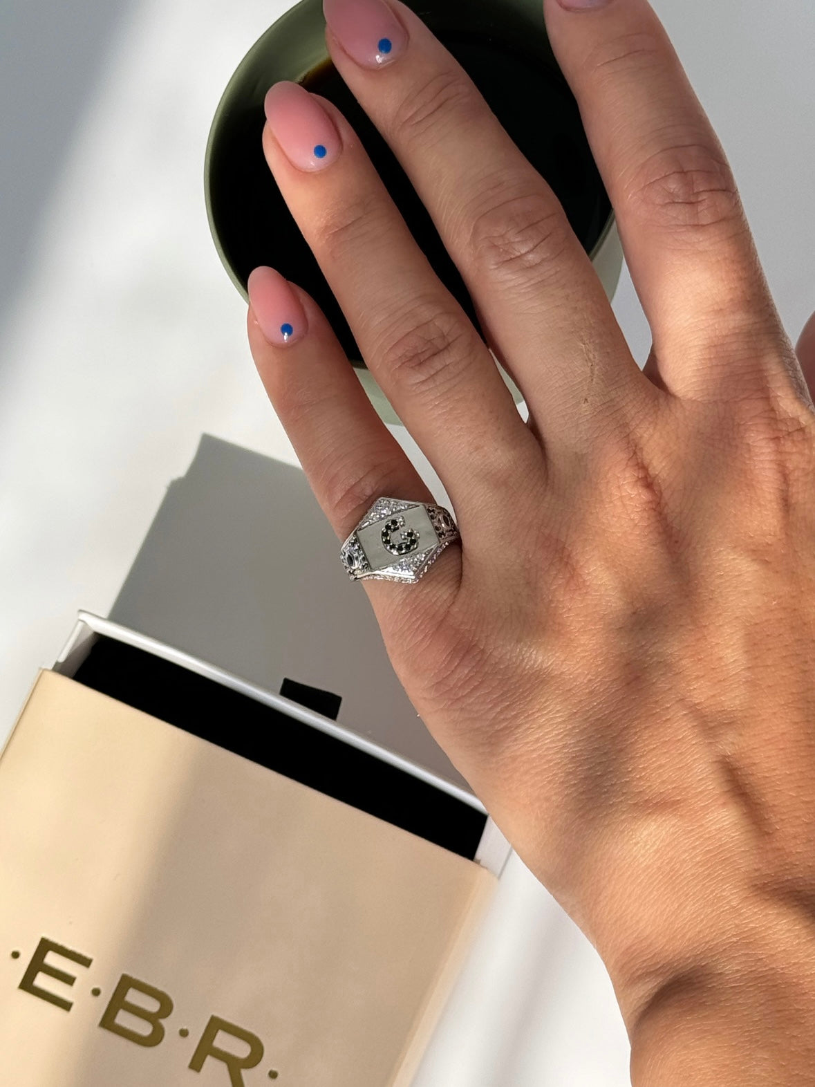 İTHAL G HARF AYARLANABİLİR SİLVER SERÇE PARMAK YÜZÜK